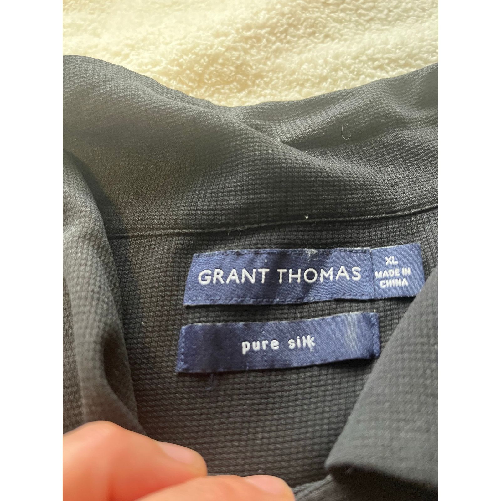 Grant Thomas Grant Thomas Pure Silk SHORT SLEEVE BUTTON UP SHIRT Black XL Size US XXL / EU 58 / 5 - 2 Thumbnail