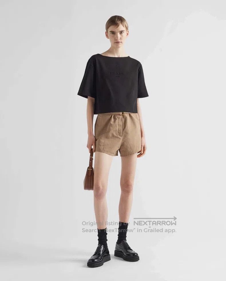 Prada Prada Black embossed short-sleeved T-shirt Size S / US 4 / IT 40 - 6 Thumbnail