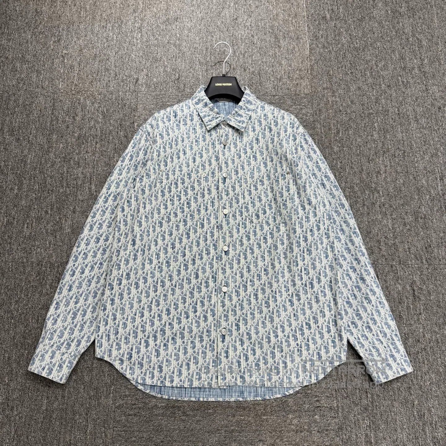 Dior Blue Patterned Long-Sleeve Button-Up Shirt. Size US M / EU 48-50 / 2 - 1 Thumbnail