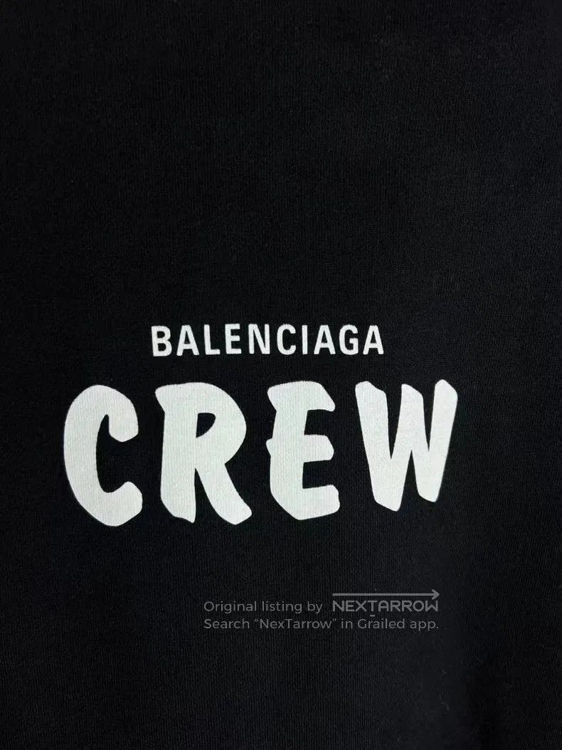 Balenciaga Balenciaga CREW Black Hoodie XL. Size US XL / EU 56 / 4 - 4 Thumbnail