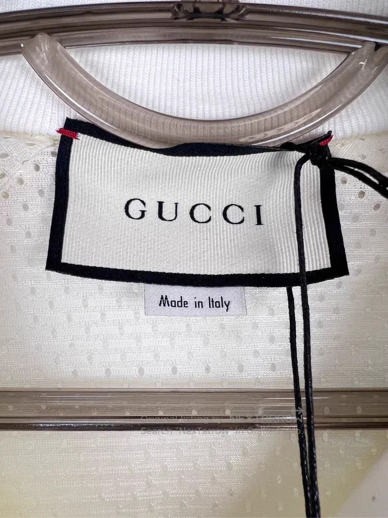 Gucci Gucci Beige logo embroidered cotton lapel zipper jacket Size US M / EU 48-50 / 2 - 3 Thumbnail