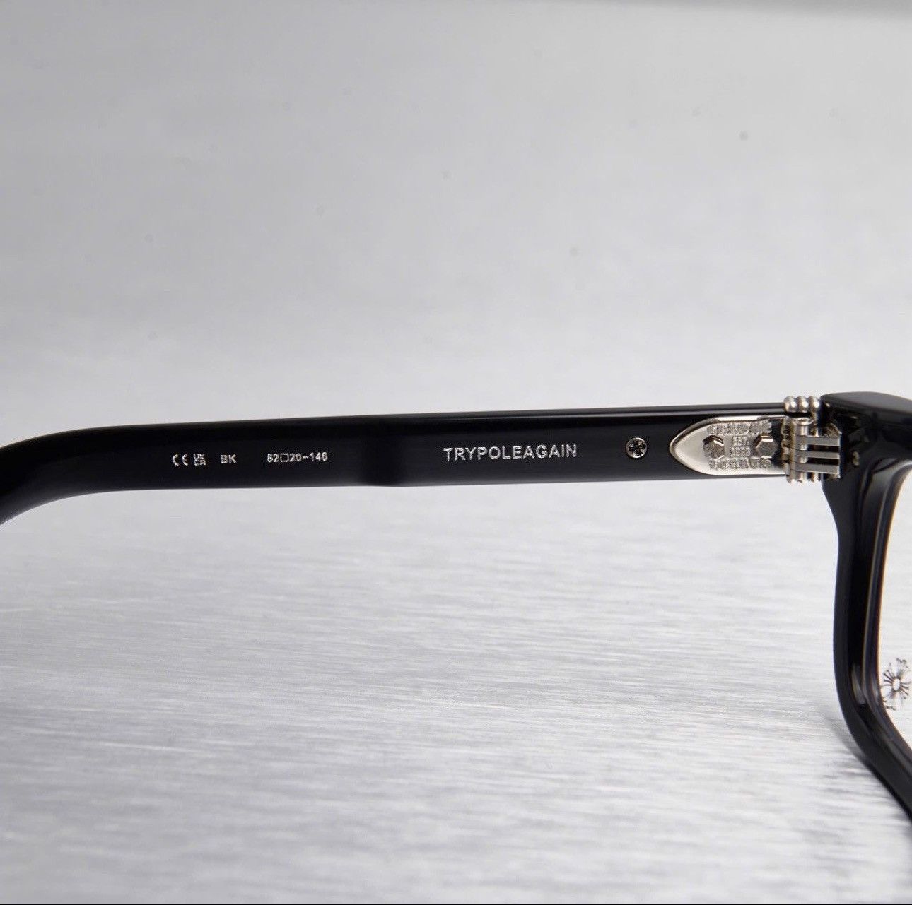 Chrome Hearts CHROME HEARTS TRYPOLEAGAIN BLACK GLASSES Size ONE SIZE - 5 Thumbnail