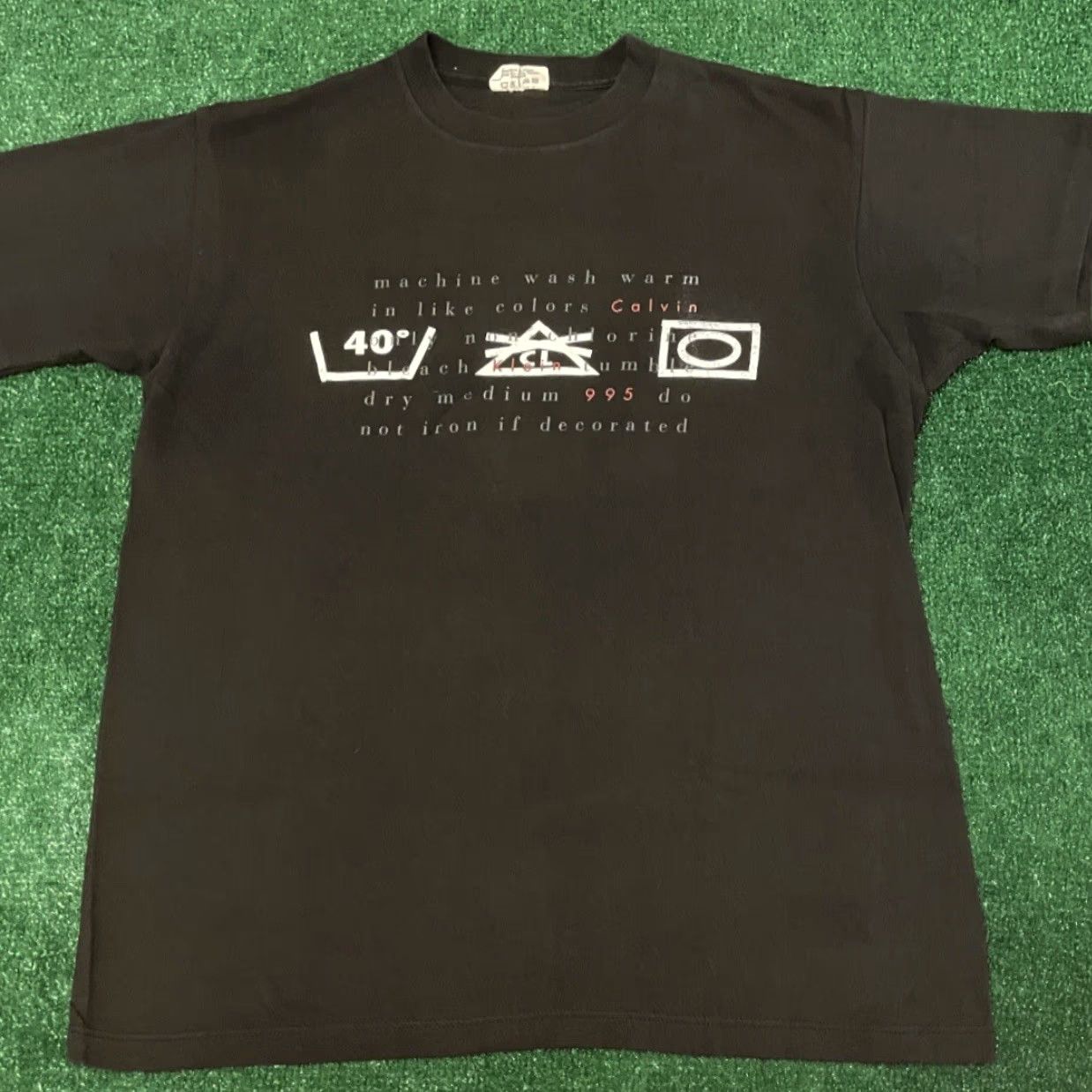 Calvin Klein VINTAGE Calvin Klein VTG Wash Label Shirt Mens L Black 90s USA 1990s T-Shirt Hip Hop Size US L / EU 52-54 / 3 - 2 Thumbnail