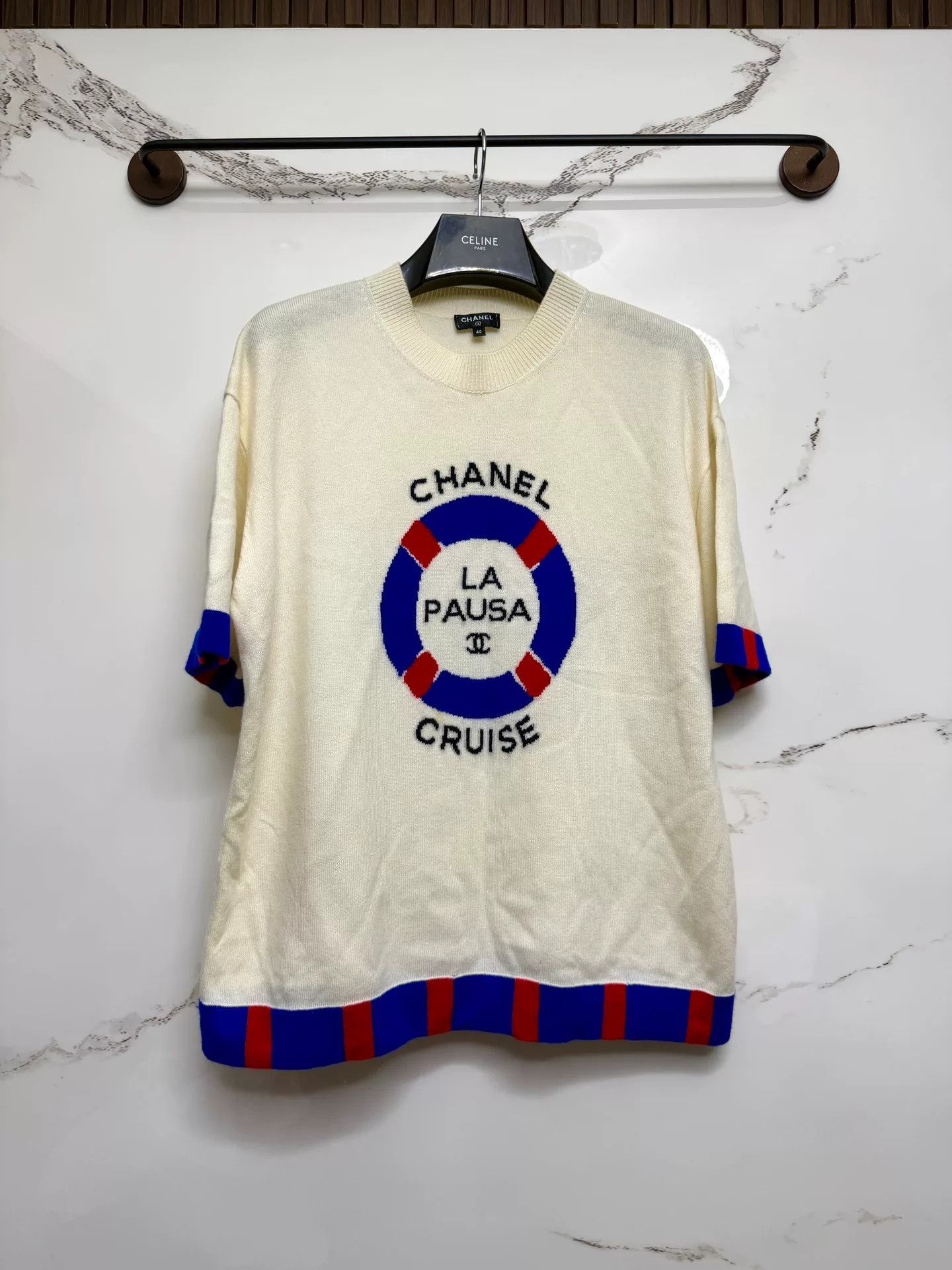 Chanel Chanel Cruise Logo Knit Short Sleeve Top Size M / US 6-8 / IT 42-44 - 1 Thumbnail