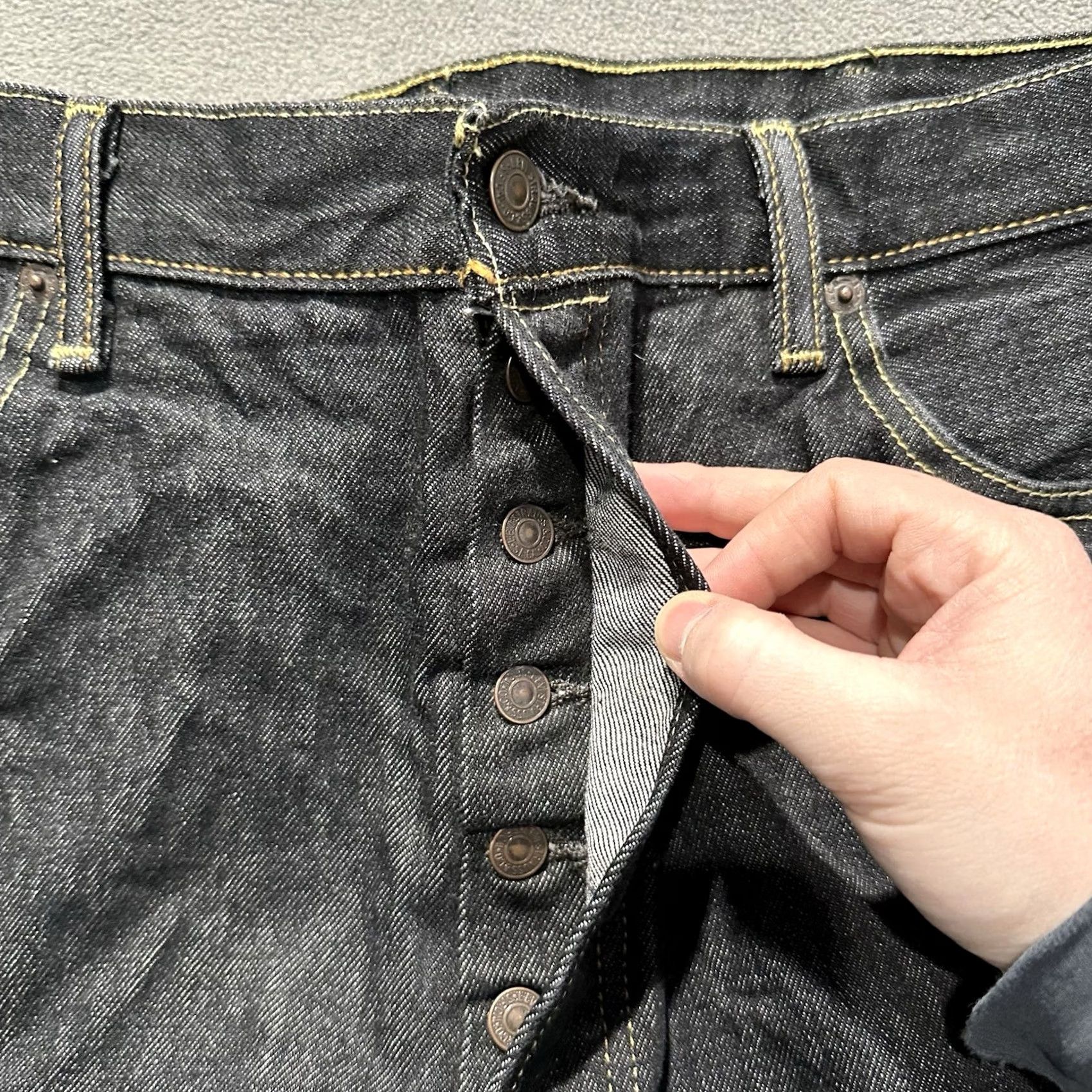 Levi's Levis 501 Original Fit Jeans Gray Denim Button Fly Mens 38x30 (36x29) GUC Size US 38 / EU 54 - 7 Thumbnail