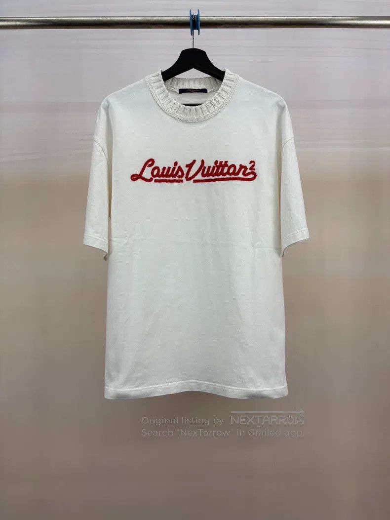 Louis Vuitton Louis Vuitton White and red knitted logo short sleeves Size US M / EU 48-50 / 2 - 1 Thumbnail