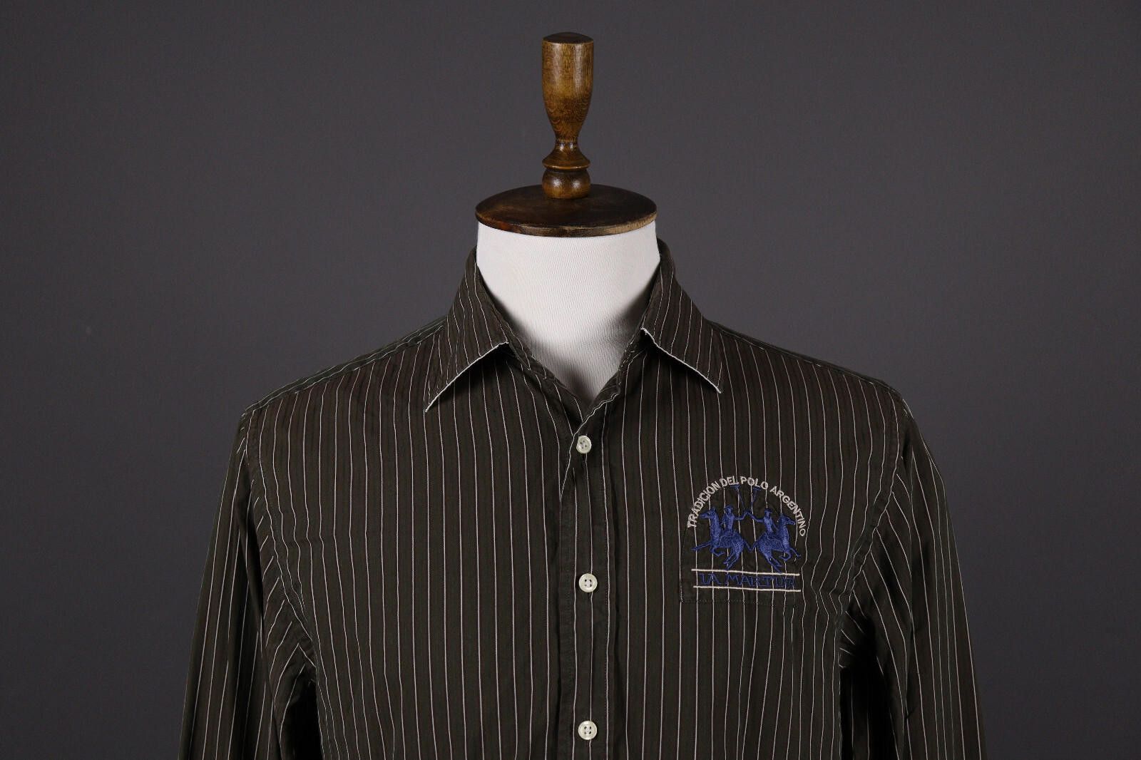 La Martina La Martina Buenos Aires Brown Stripe Shirt Size XL Size US XL / EU 56 / 4 - 2 Thumbnail