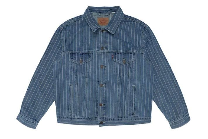 r*i様 supreme Levi’s pinstripe jacket L Supreme Levi's Pinstripe Trucker Jacket (With Pin) Black
