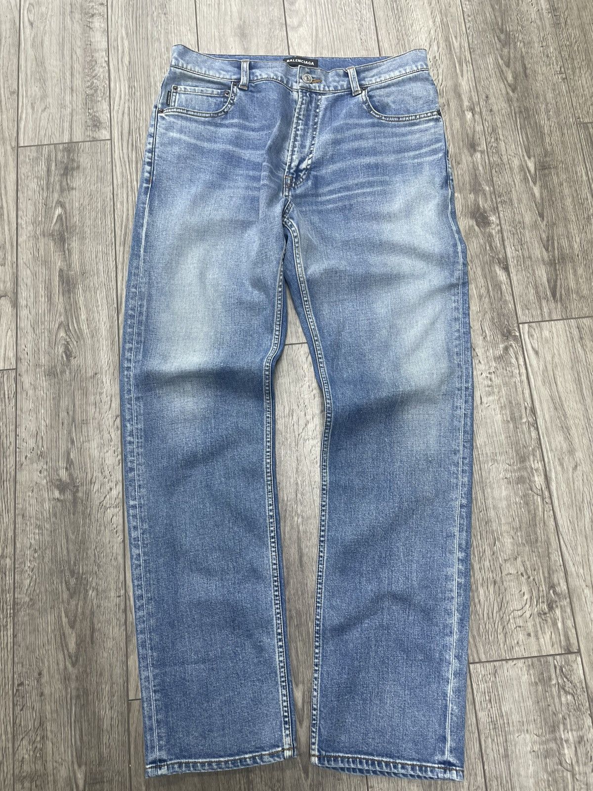 33-Balenciaga Light Wash Jeans