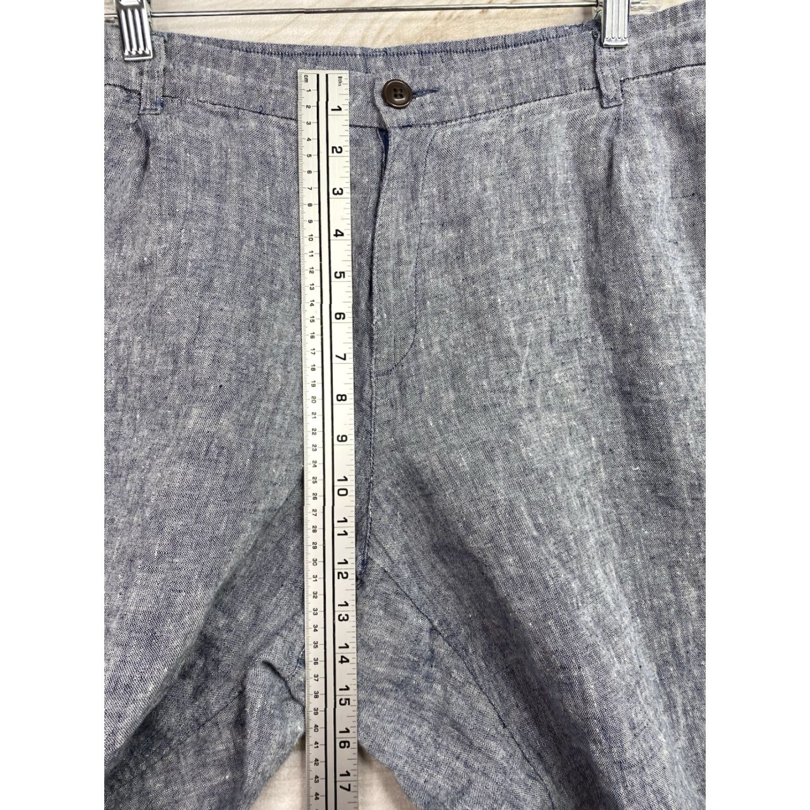 Lands' End VINTAGE Lands' End Linen Pants Womens 20W Blue Pull On Wide-Leg Capri Beach Cruise Size 42" / US 20 - 4 Thumbnail