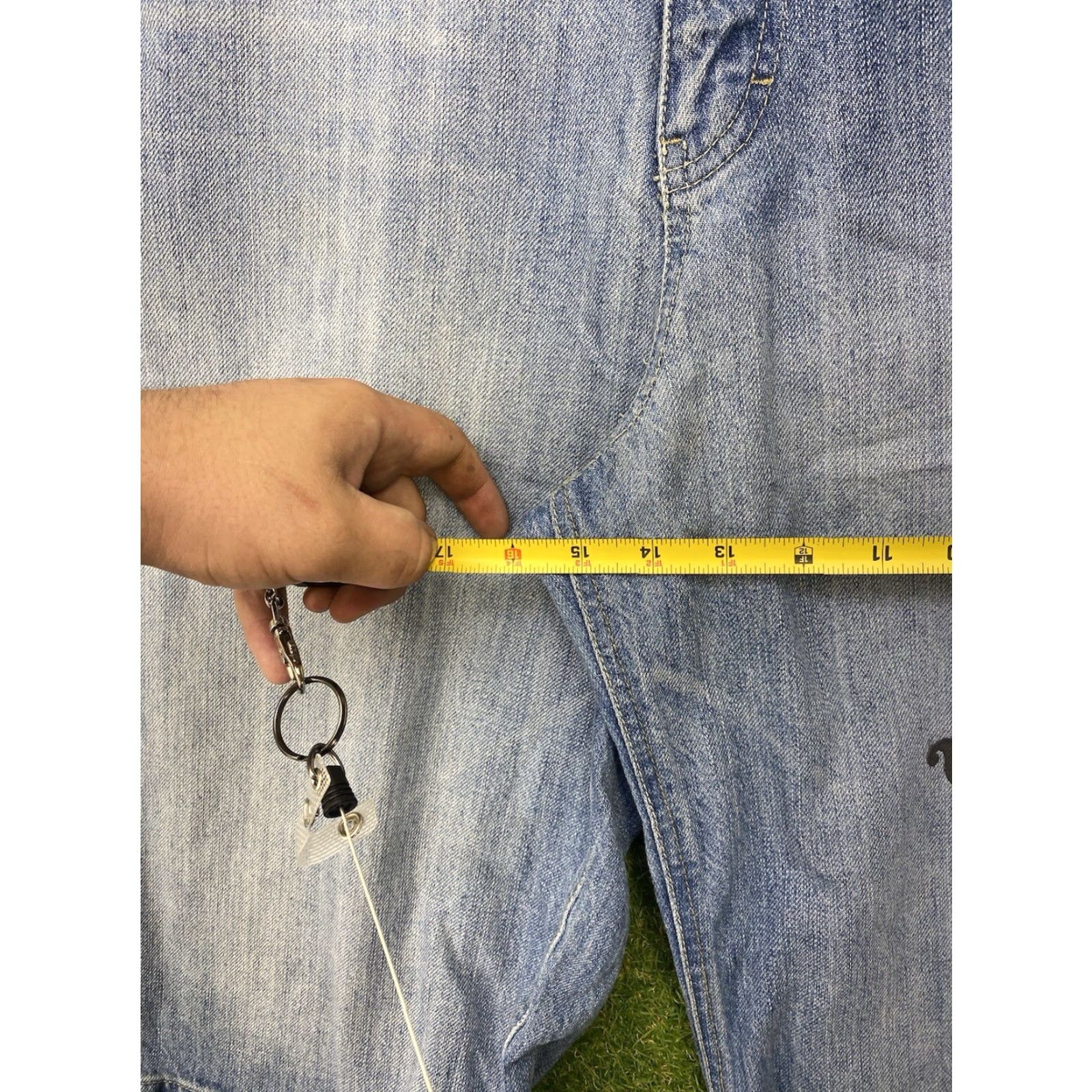JNCO VINTAGE Lot 29 Mens 42 x 15 Baggy Jeans Shorts Denim Cotton Blend Blue 80s 90s Skater JNCO JNKO Baggy Mens Shorts Jeans Size US 42 / EU 58 - 6 Thumbnail