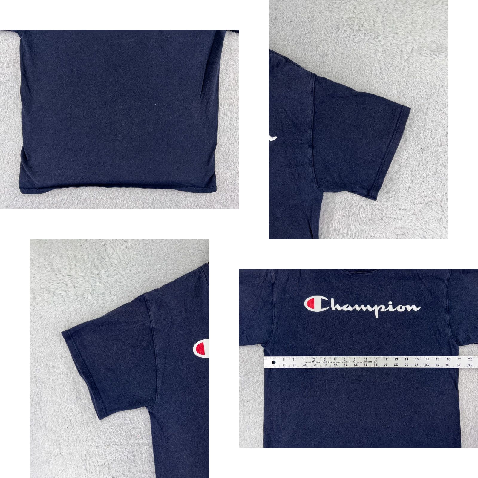 Champion Champion Logo T-Shirt Mens Medium Blue Short Sleeve Crew Neck 100% Cotton Athletic Retro Sports Size US M / EU 48-50 / 2 - 8 Thumbnail