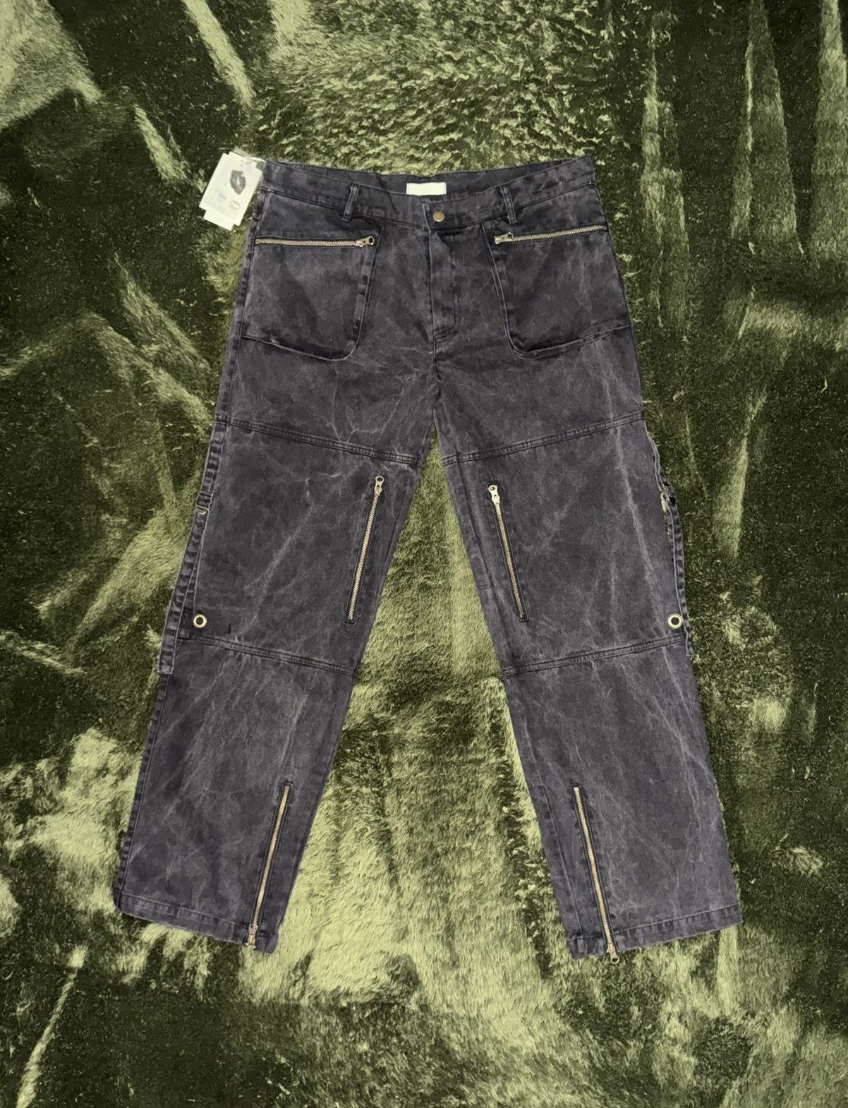 Japanese Brand [2] undermycar (korean brand) washed bondage zip pants black Size US 36 / EU 52 - 1 Thumbnail