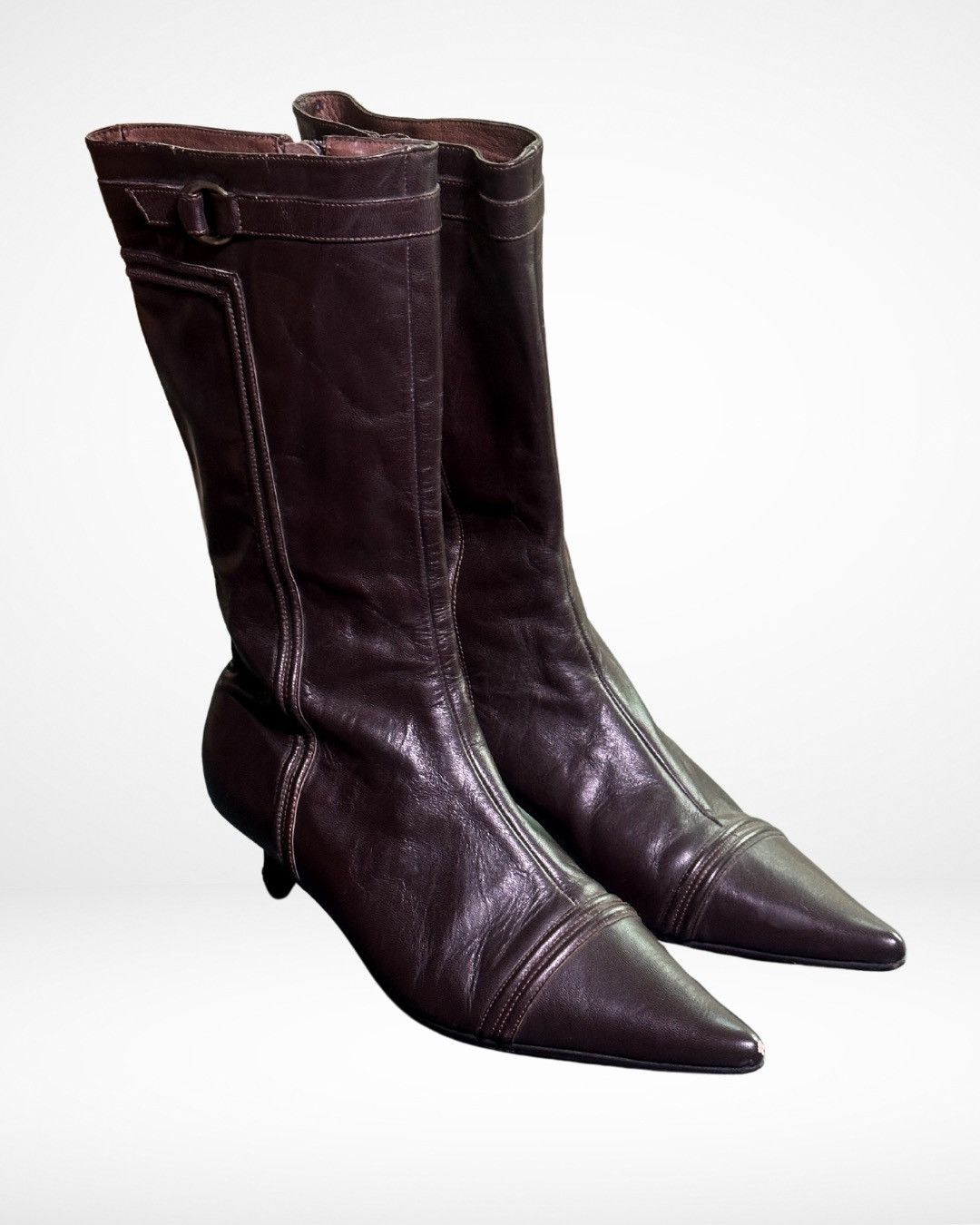 Morgan De Toi 2000s Low Heel Zippered Rider Boots Size US 7 / IT 37 - 2 Thumbnail