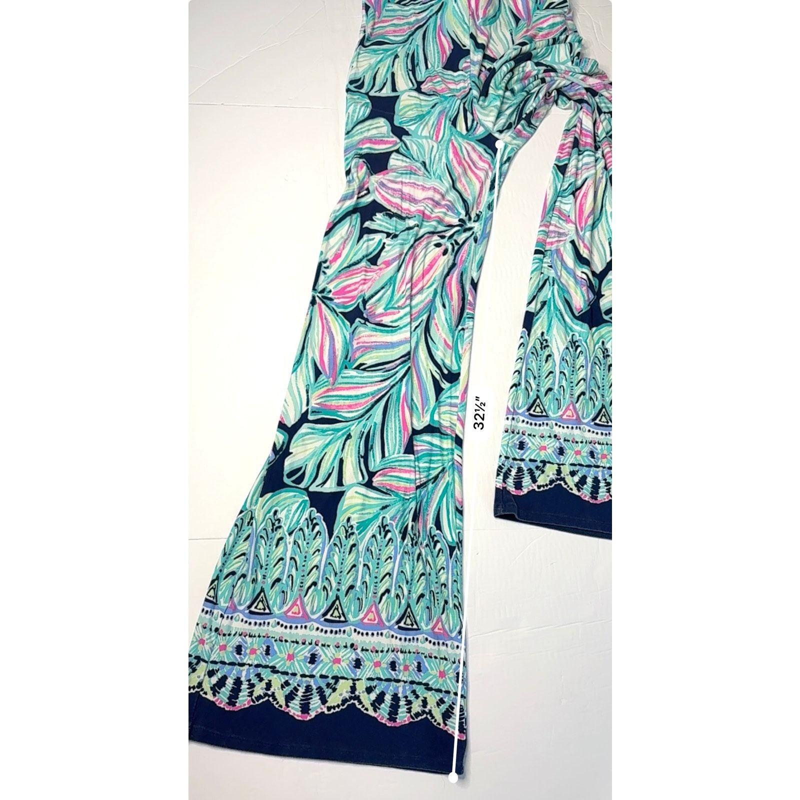 Lilly Pulitzer Lilly Pulitzer Weslee Palazzo Wide Leg Pant XS High Tide Size 25" / US 0 / IT 36 - 10 Thumbnail