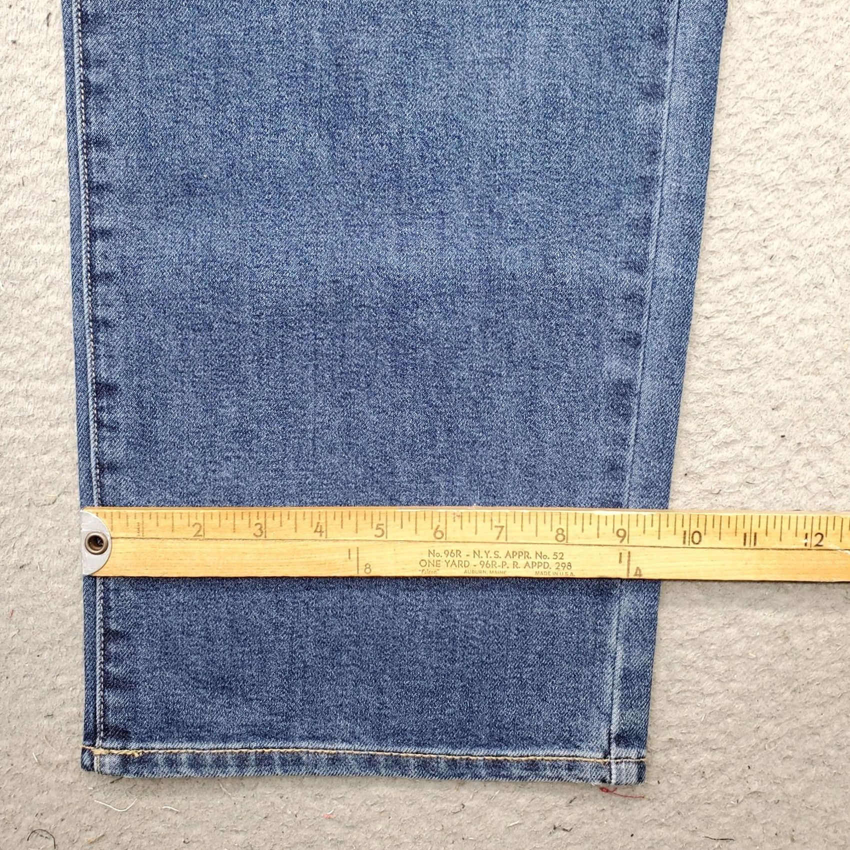 Vintage Seven7 Jeans Womens 14 Blue Denim Stretch Fitted Loose Fit High Rise Straight Leg Jeans Size 36" / US 14 / IT 50 - 5 Thumbnail