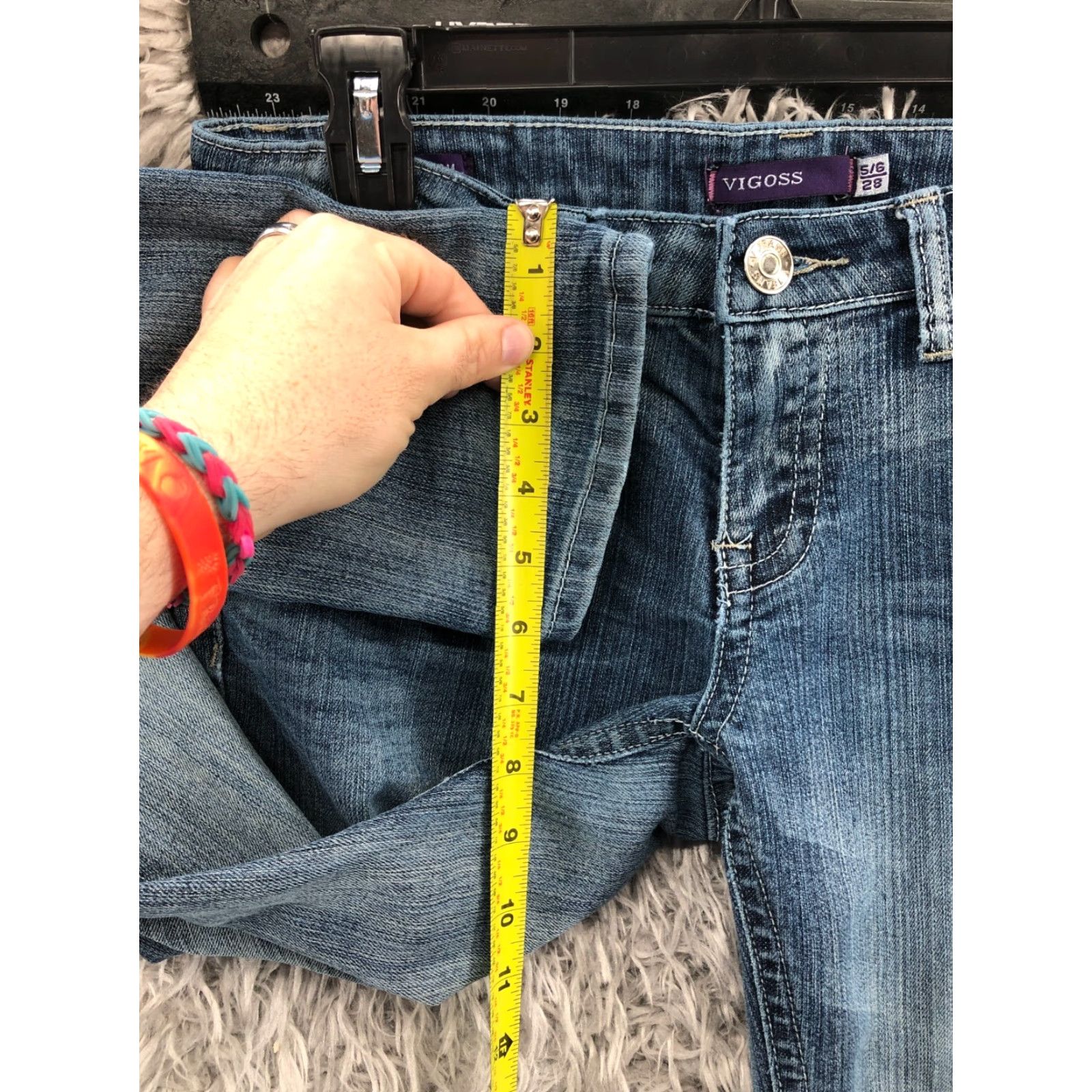 Vintage VIGOSS Jeans Skinny 5/6 Juniors Womens Blue Medium Wash Jeans Size 27" / US 4 / IT 40 - 4 Thumbnail