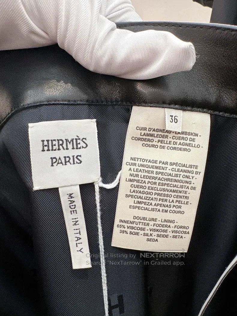 Hermes Hermes Black rivet leather dress with top size 38 and skir Size XS / US 0-2 / IT 36-38 - 6 Thumbnail