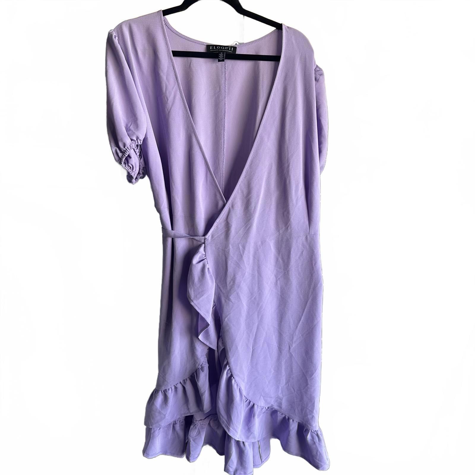 Designer Eloquii Women's Lavender Wrap Dress Size 3XL / US 20-22 - 1 Thumbnail