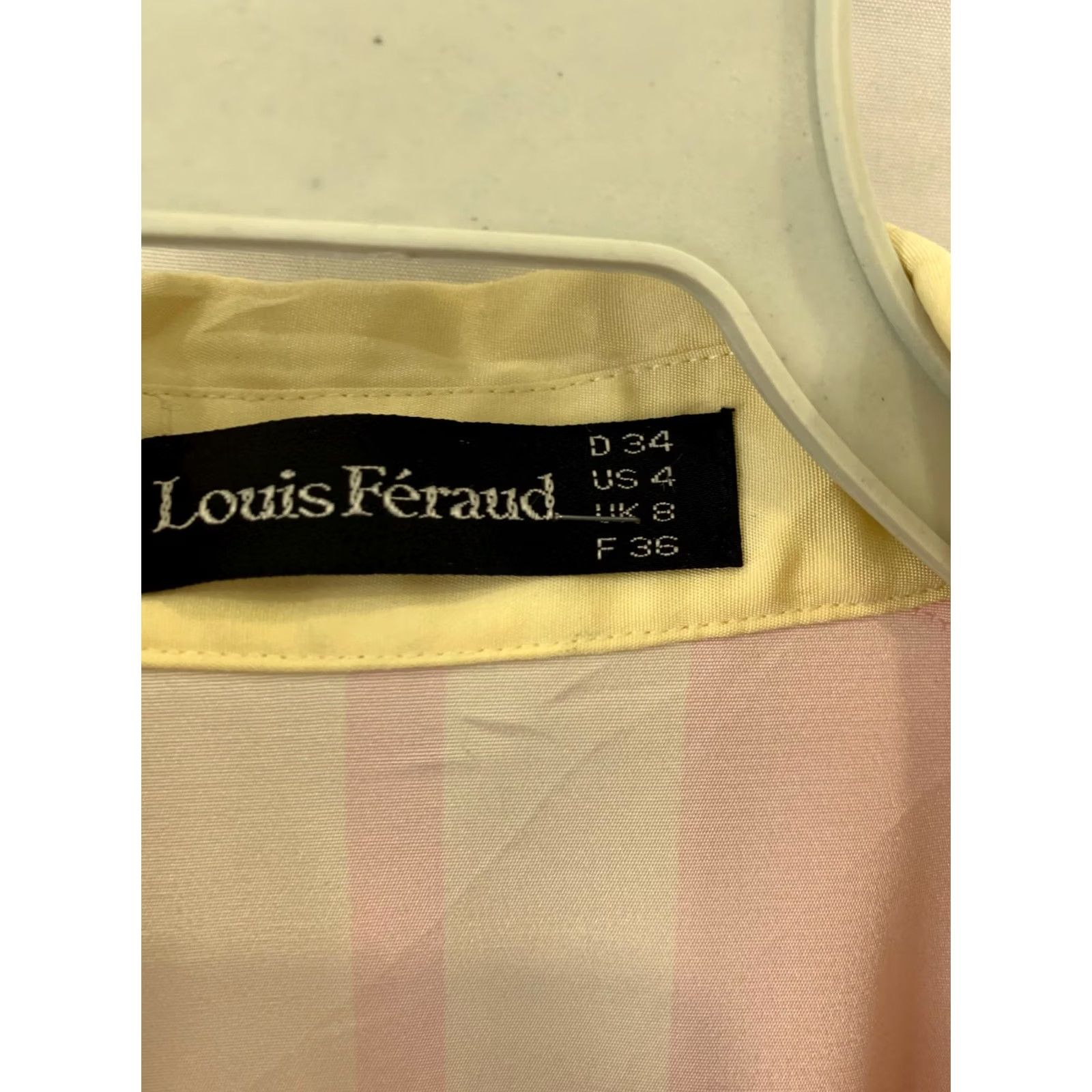 Louis Feraud VINTAGE Louis Feraud Shirt Dress Pink Cream Grey Midi US 4 Womens 1980s 1990s Striped Pattern Size S / US 4 / IT 40 - 3 Thumbnail