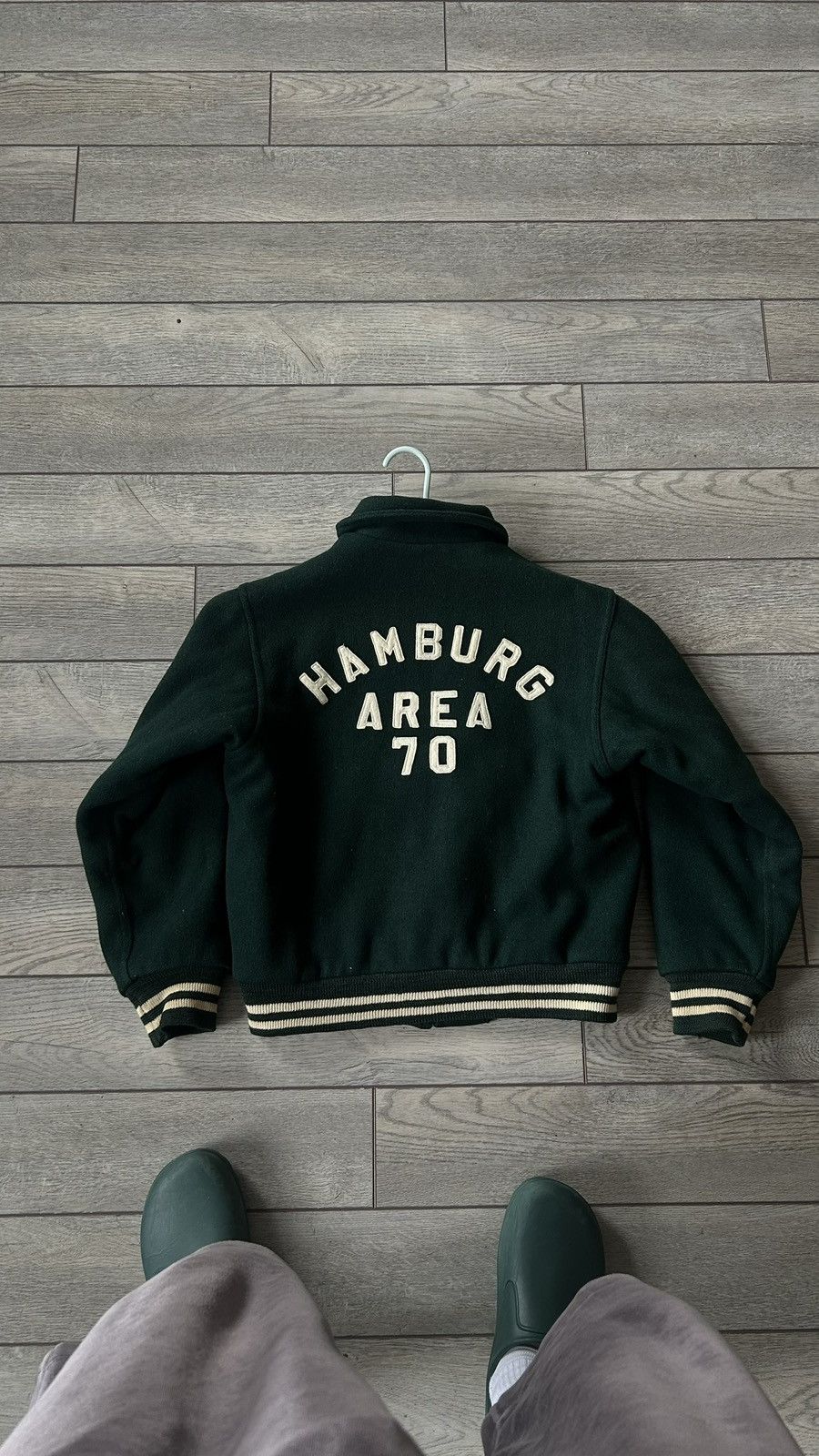 Vintage Vintage green and white varsity jacket Size US S / EU 44-46 / 1 - 2 Thumbnail