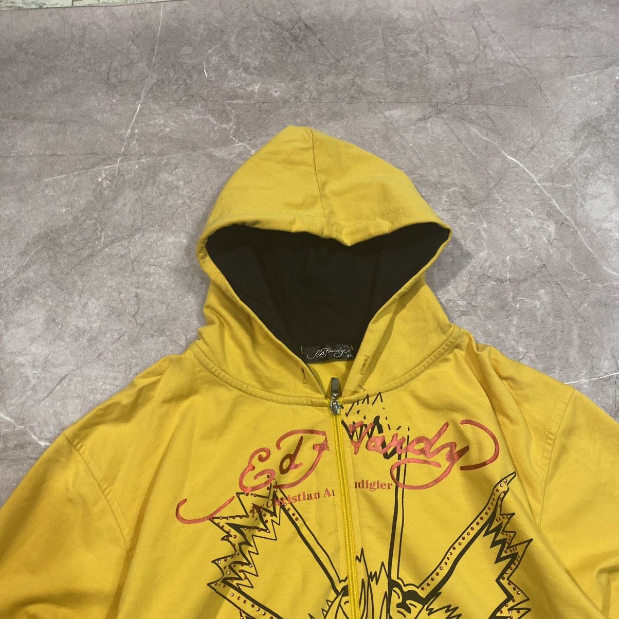 Ed Hardy VINTAGE ED HARDY ZIP HOODIE BIG LOGO BY CHRISTIAN AUDIGIER Size US L / EU 52-54 / 3 - 6 Thumbnail