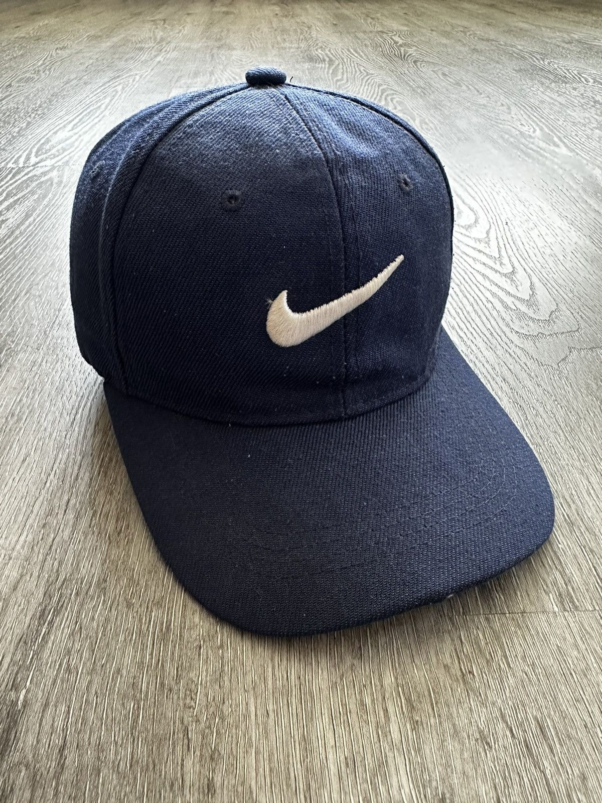 Nike × Vintage Vintage 90s Nike Center Check Hat Size ONE SIZE - 1 Thumbnail
