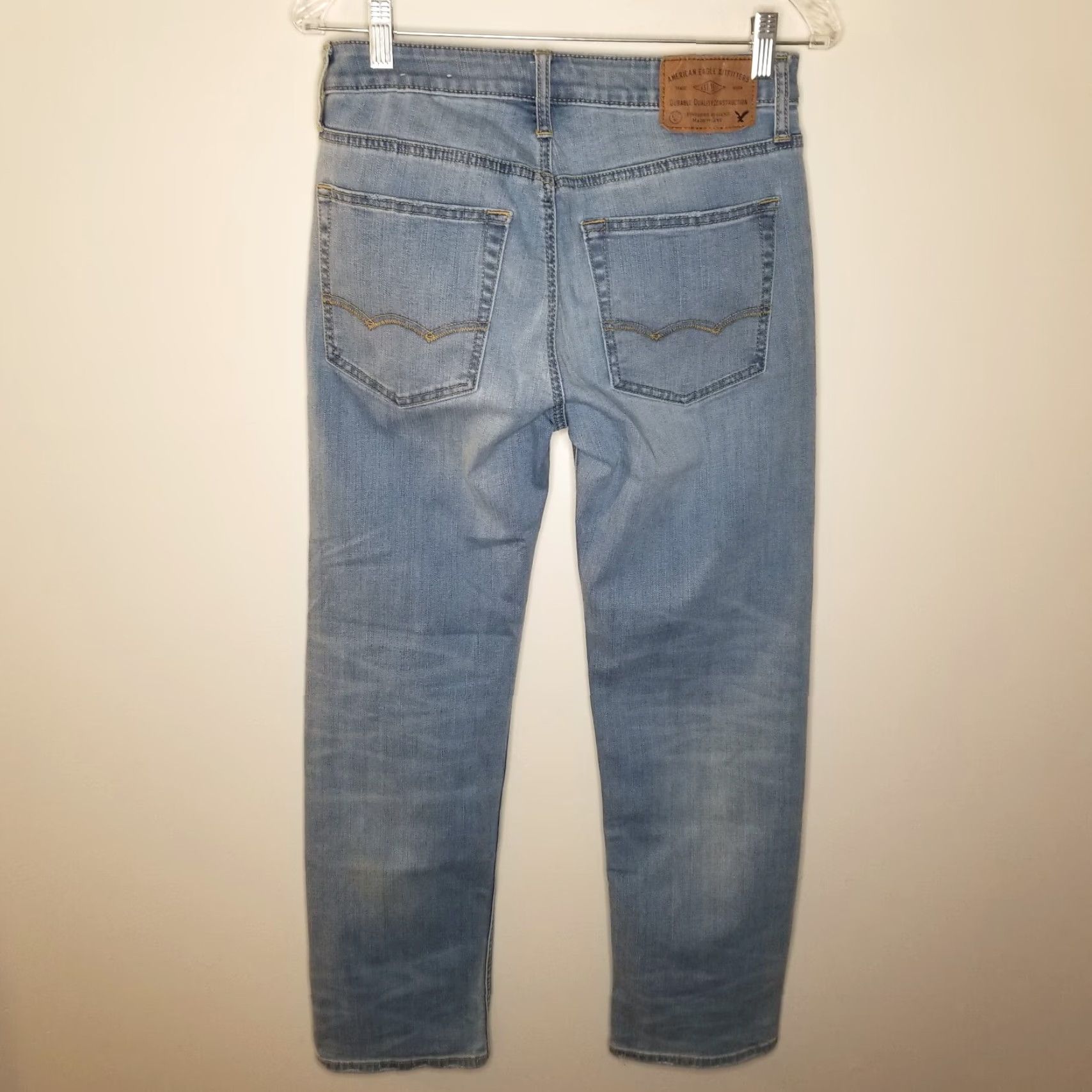 American Eagle Outfitters AMERICAN EAGLE Relaxed Straight Jeans Mens Light Blue Size 28x30 Extreme Flex Size US 28 / EU 44 - 4 Thumbnail