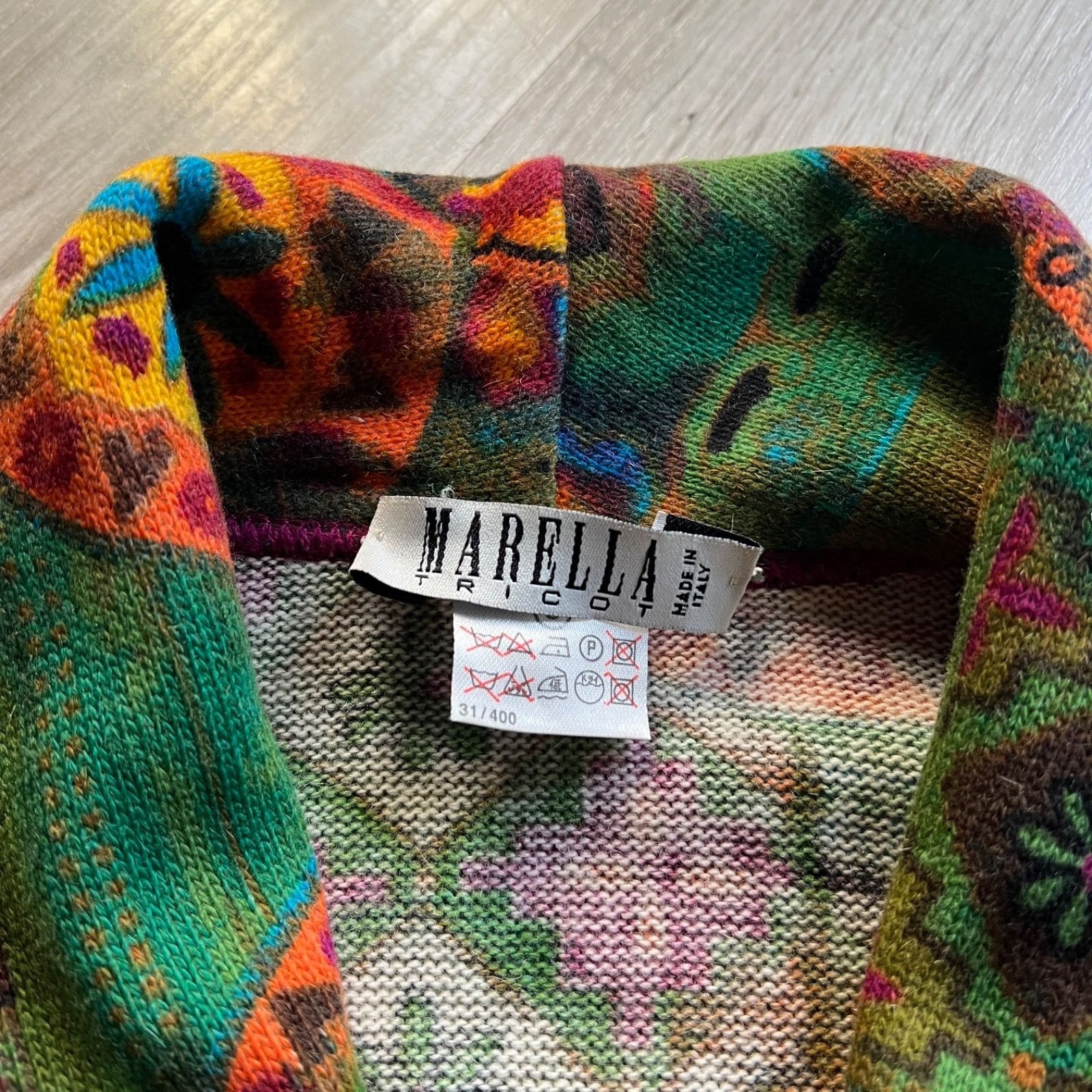 Marella Marella Italy Wool Blend Boho Ethnic Fringe Cardigan 9708AC Size S / US 4 / IT 40 - 6 Thumbnail