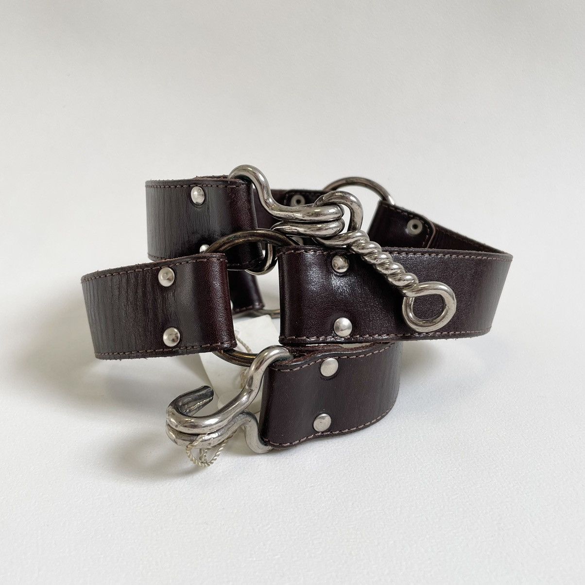 Maison Margiela A/W 06 Brown Leather ‘Bondage Belt’ Size 34 - 17 Thumbnail