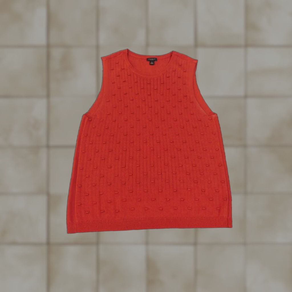 Ann Taylor Ann Taylor Sweater XL orange Sleeveless Womens Knit Polyester Factory Stretch Shirt Size XL / US 12-14 / IT 48-50 - 1 Thumbnail