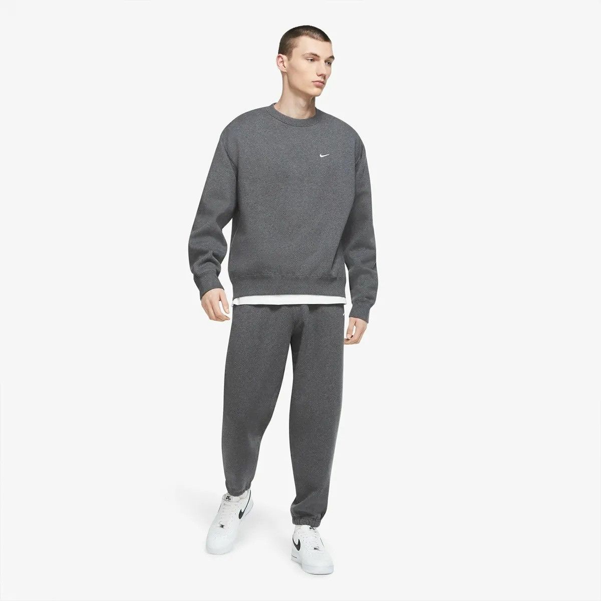 Nike Nike Charcoal Small Swoosh Embriodered Sweatshirt Size US XXL / EU 58 / 5 - 4 Thumbnail