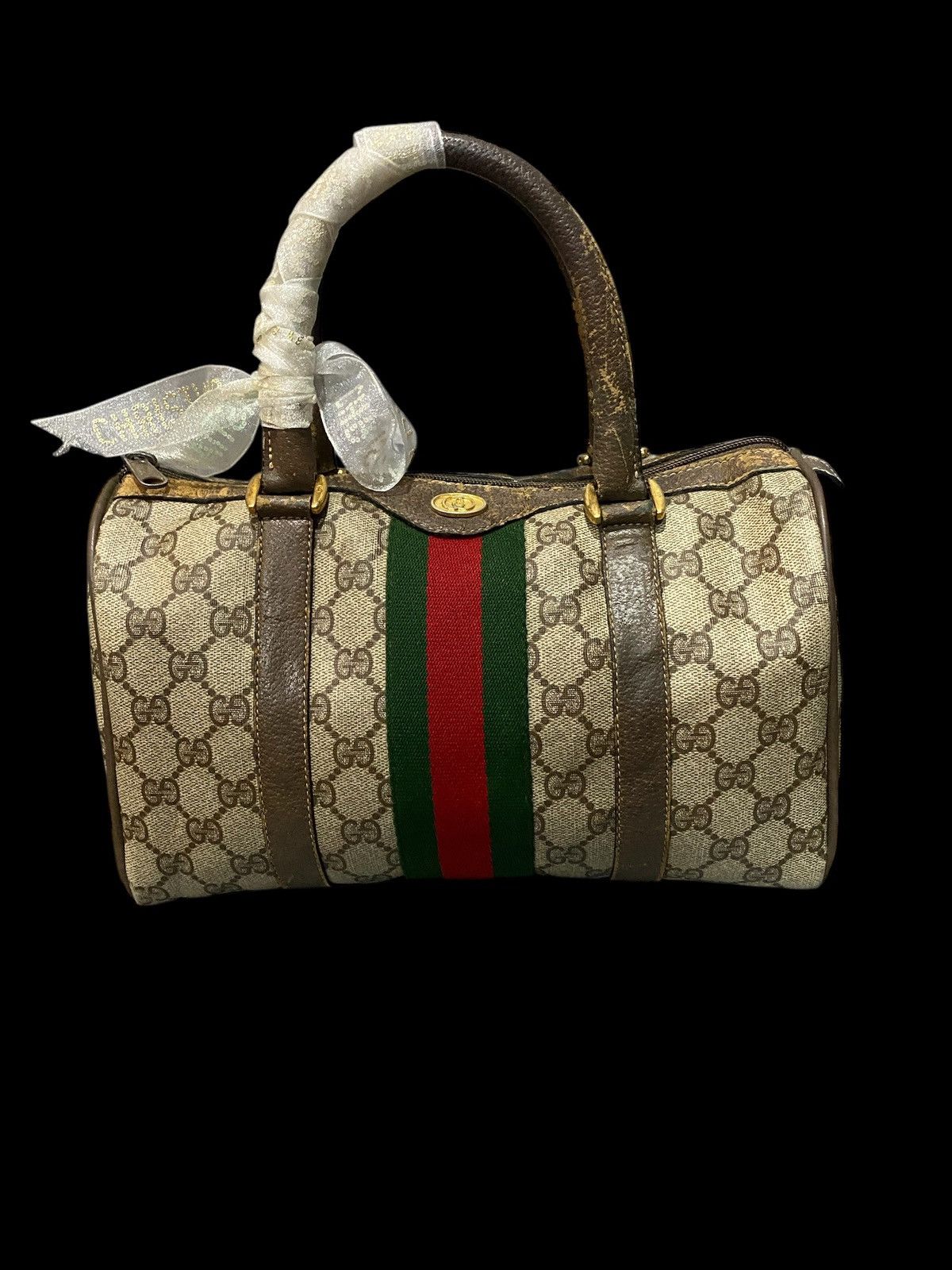 Gucci Gucci Ripped Speedy Vintage Brown Leather Boston Bag ITALY Size ONE SIZE - 1 Thumbnail