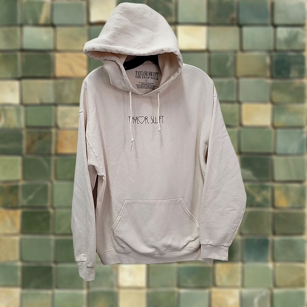 Vintage Taylor Swift The Eras Tour Official Merch Hoodie Sweatshirt Hooded Pullover Beige L Women Graphic Print Pockets Logo Vintage: No Size L / US 10 / IT 46 - 1 Thumbnail