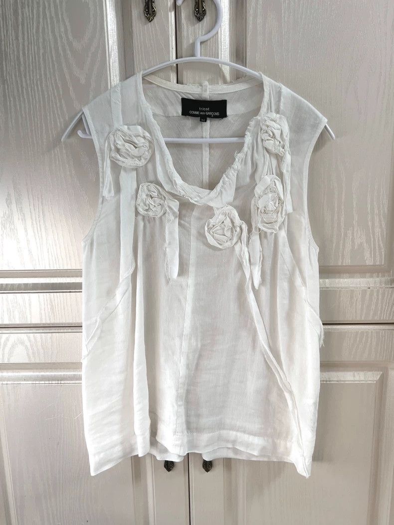 Comme des Garcons Comme Des Garcons Five flower rose white vest 2502-Nextar Size M / US 6-8 / IT 42-44 - 1 Thumbnail