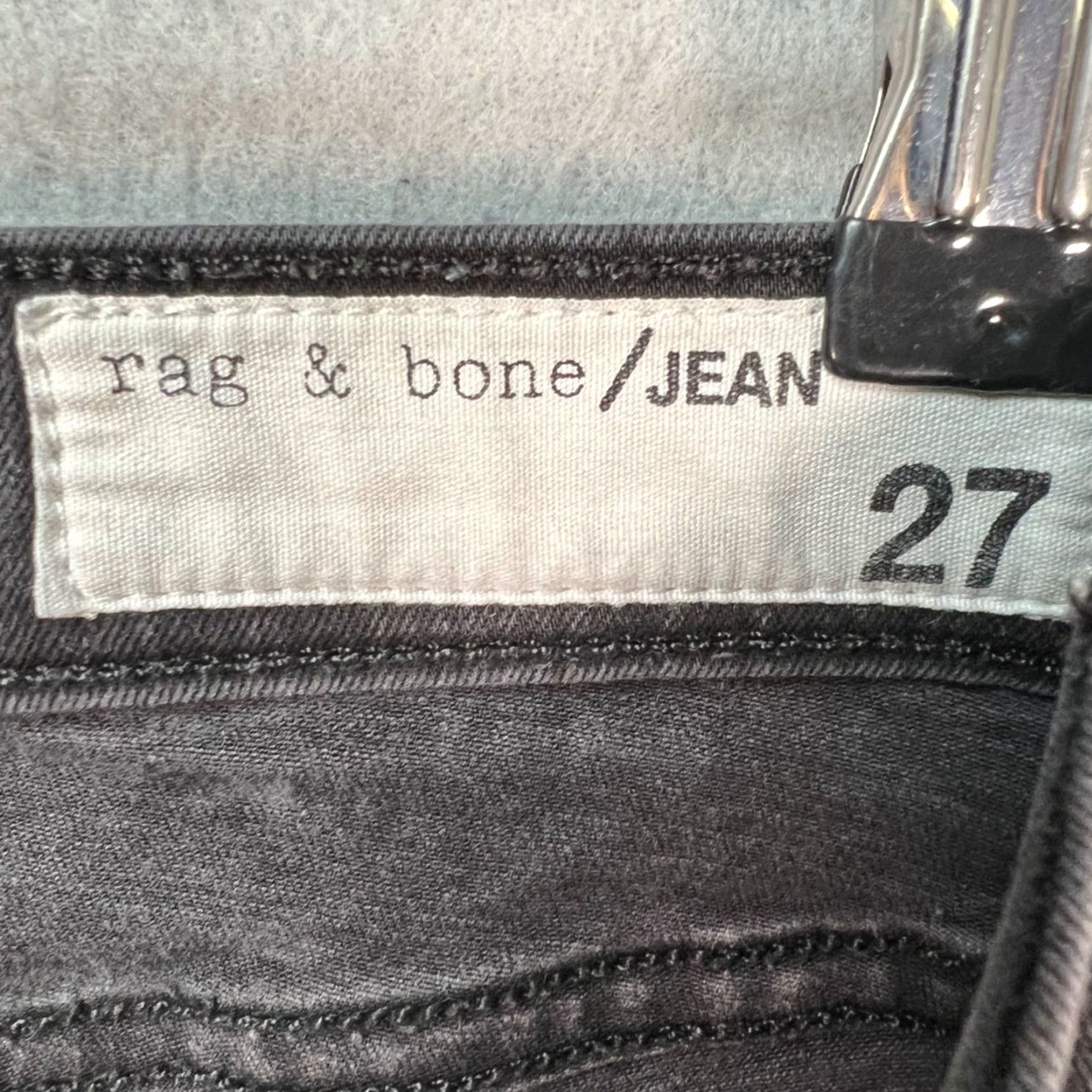Rag & Bone rag & bone Jeans Womens Size 27 Black Denim Mid-Rise Stretch Slim 10-Inch Skinny Shirt? Size 27" / US 4 / IT 40 - 3 Thumbnail