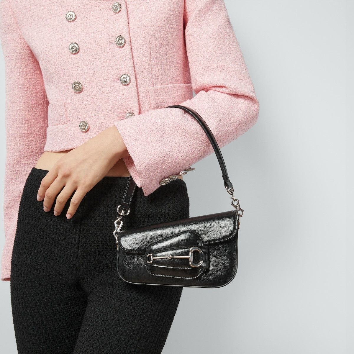 Gucci o1s1wg110225 Size: OS/ Horsebit Mini Shoulder Bag in Black Size ONE SIZE - 3 Thumbnail