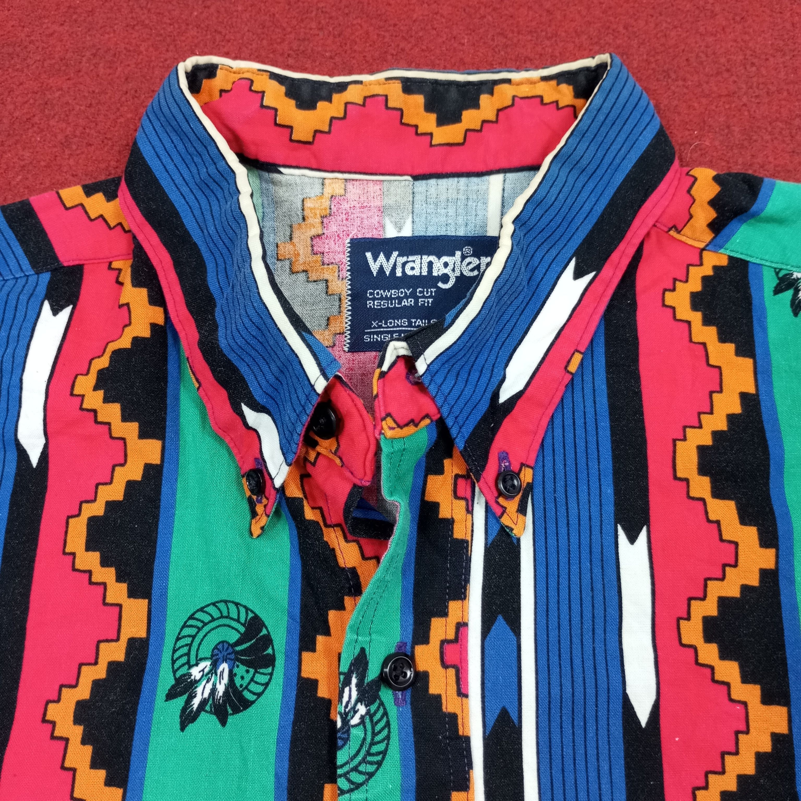 Vintage × Wrangler Wrangler Nice Design Fashion Style Shirt Size US XL / EU 56 / 4 - 4 Thumbnail