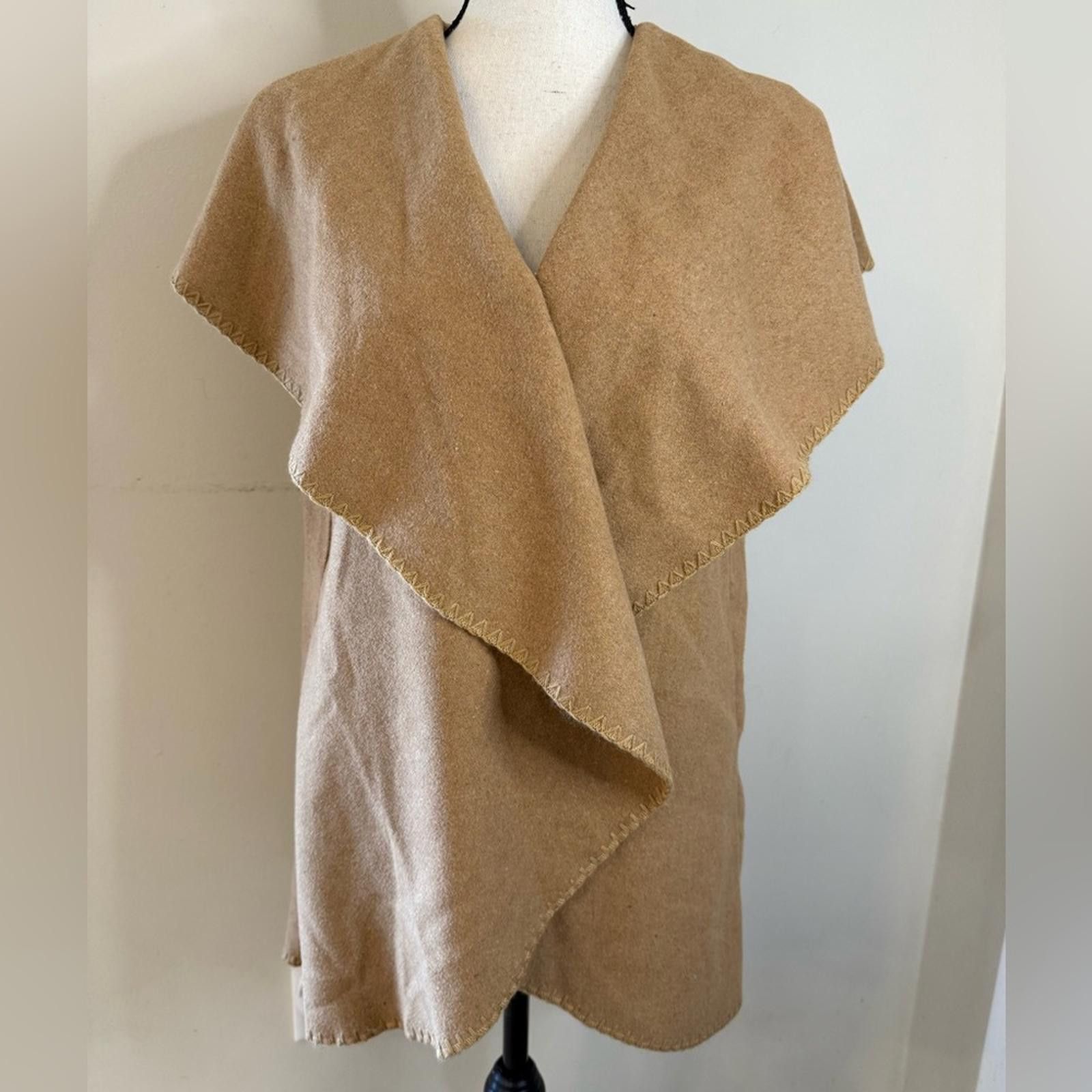 Other Mud Pie tan sleeveless wool blend cardigan one size Size ONE SIZE - 1 Thumbnail