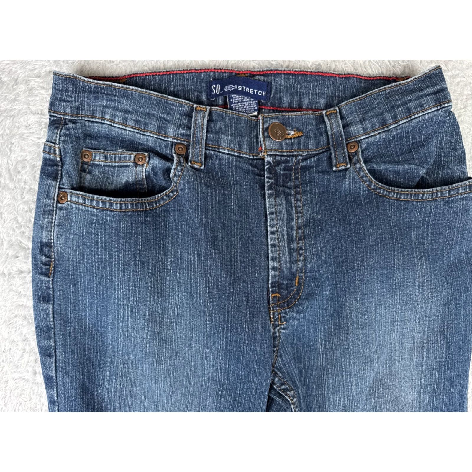 Denime VINTAGE SO Women Jeans Flared 5 Pocket Cotton Blend Mid Rise 27x32 Blue Denim Size 27" / US 4 / IT 40 - 4 Thumbnail