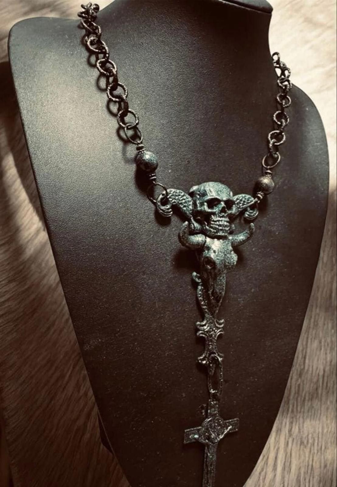 Jean Paul Gaultier Jean Paul Gaultier - Skull and Cross Pendant Chain Necklace Size ONE SIZE - 3 Thumbnail