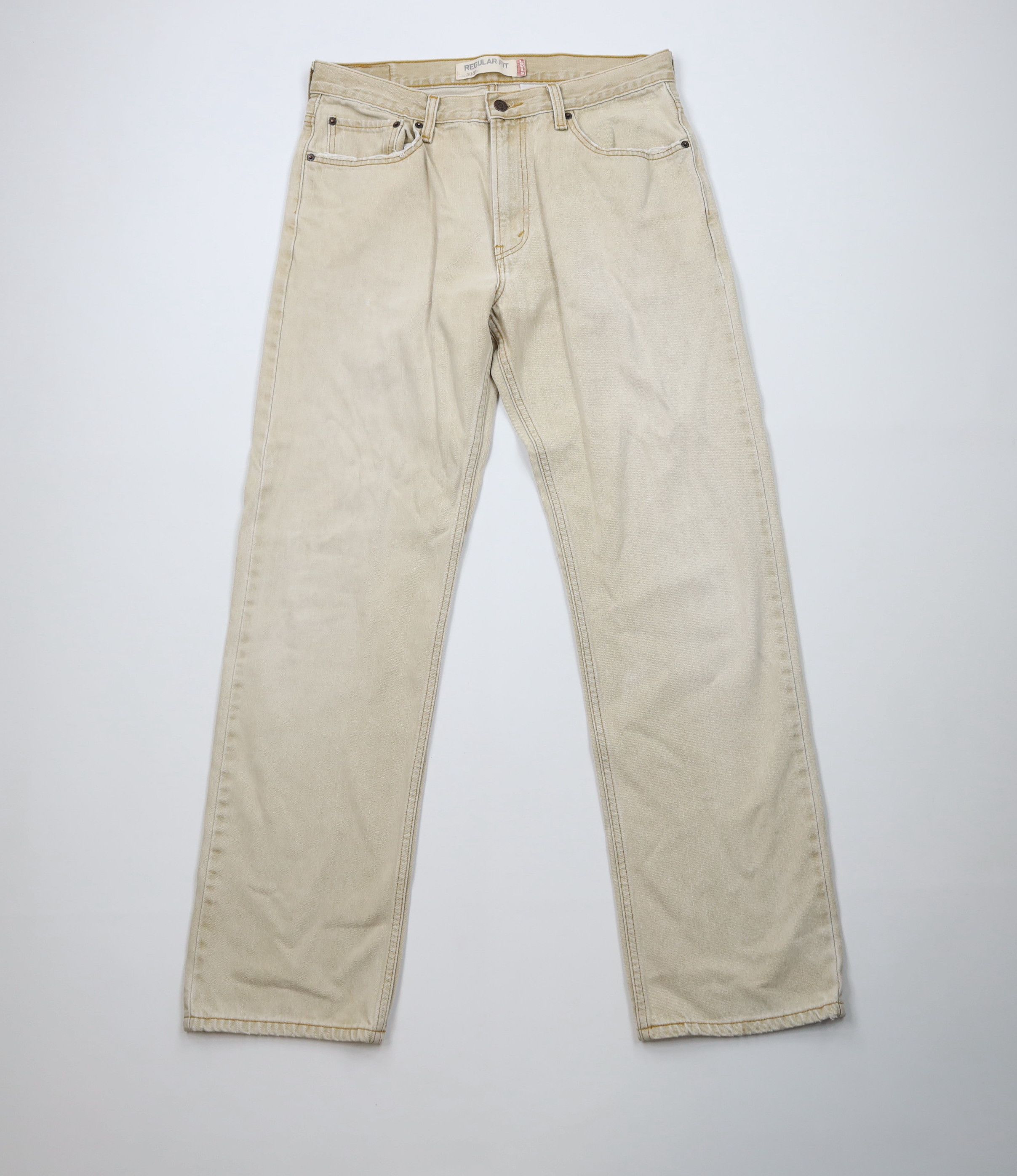 Levi's Vintage Y2K 2006 Levis 505 Regular Fit Denim Jeans Beige Size US 36 / EU 52 - 1 Thumbnail