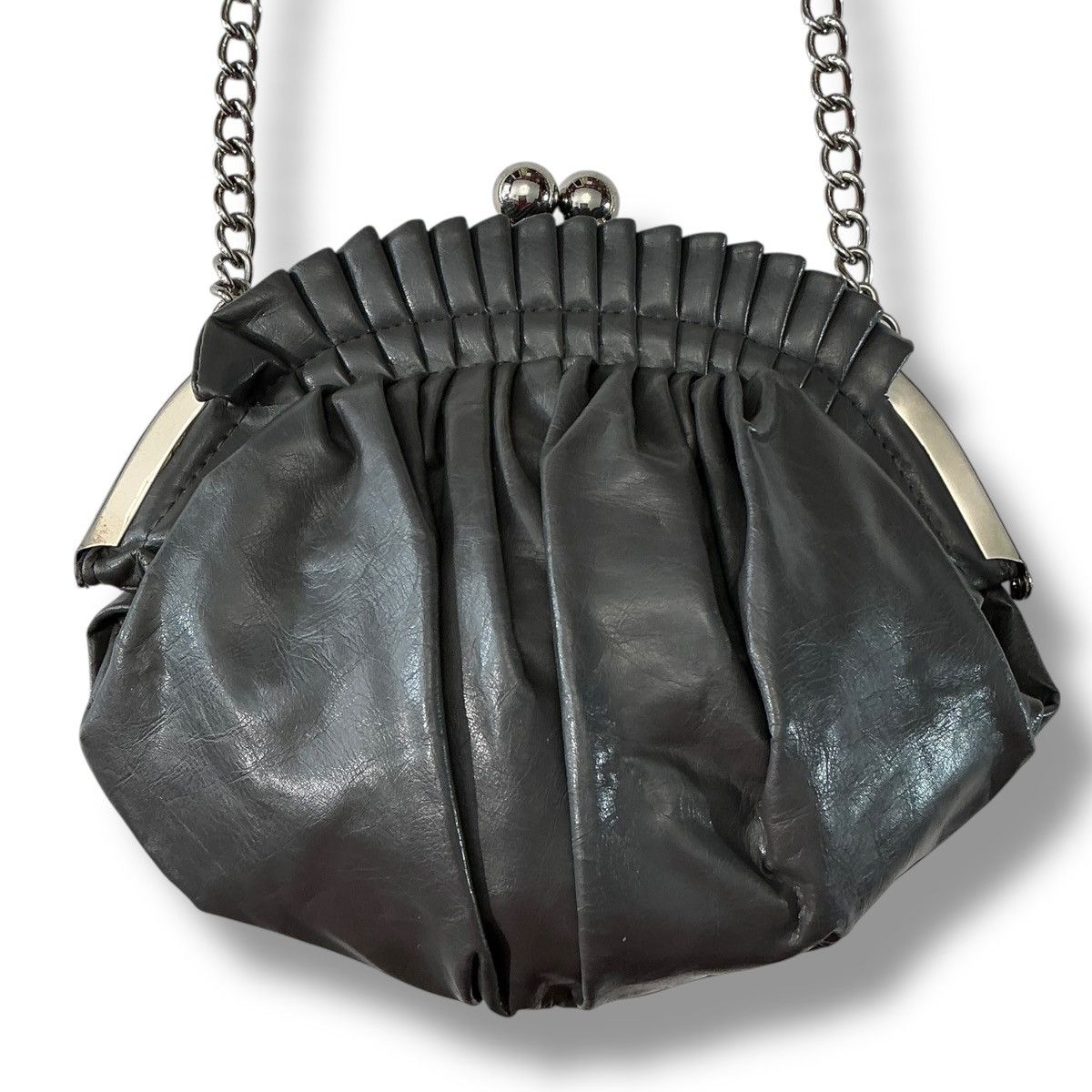 Other Vintage Grey Clutch with Chain Handle and Kiss-lock Closure Size ONE SIZE - 8 Thumbnail