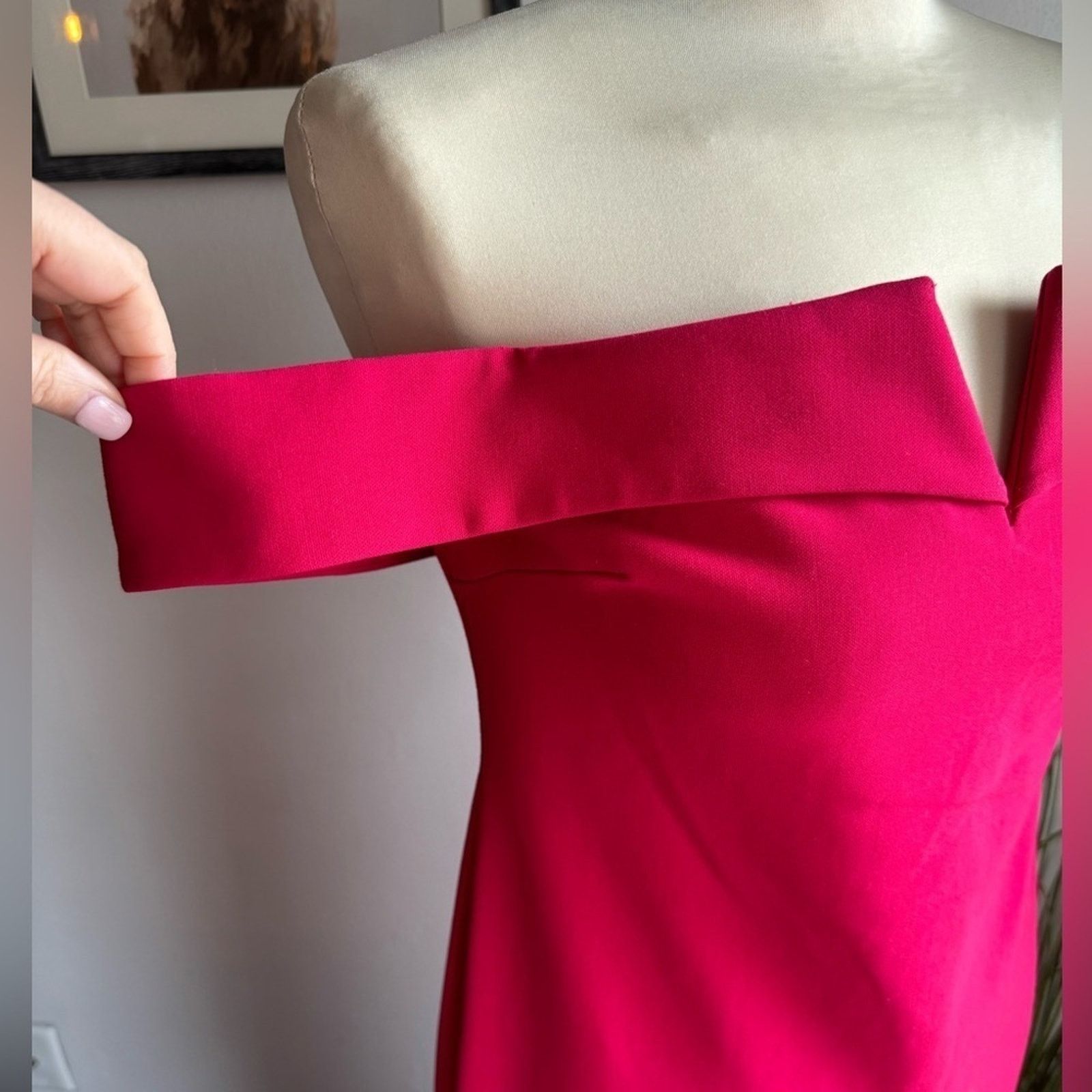 LIKELY Likely Pink Misico Off The Shoulder Trumpet Hem Gown Size L / US 10 / IT 46 - 9 Thumbnail