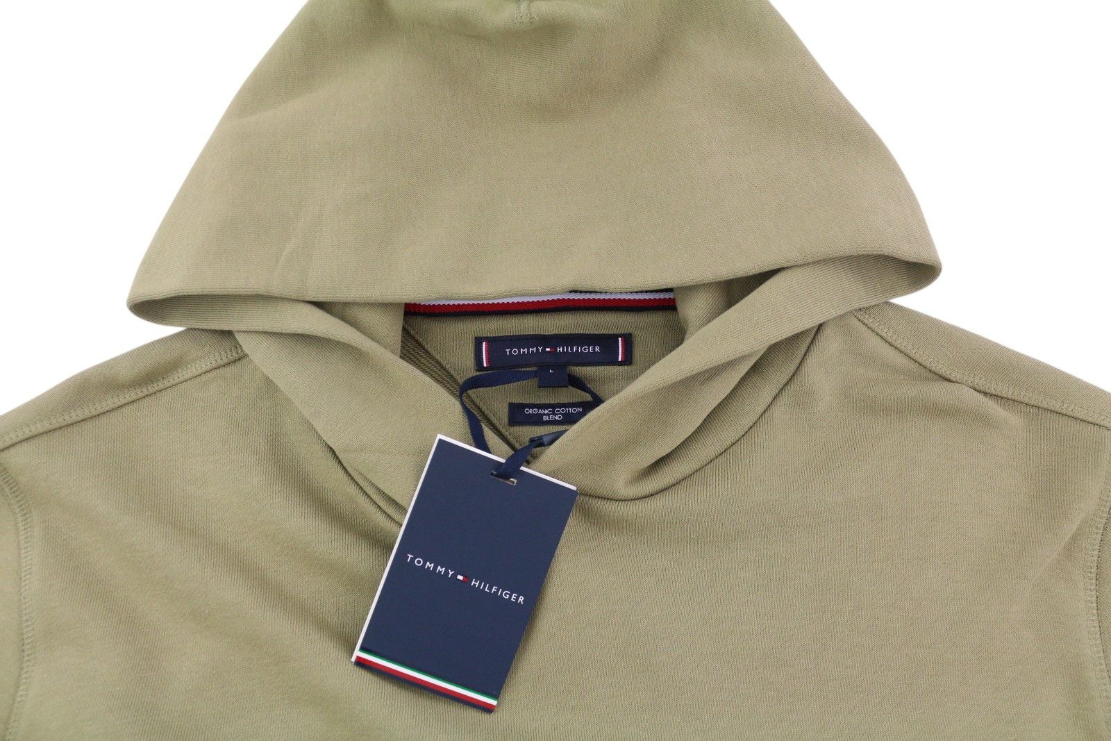 Tommy Hilfiger SQUARE LOGO L Brown Kangaroo Pocket Hooded 85112 Size US L / EU 52-54 / 3 - 5 Thumbnail