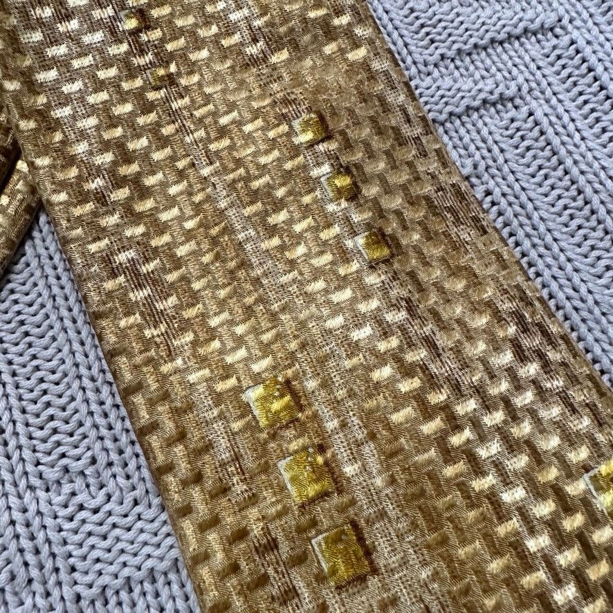 Ermenegildo Zegna Ermenegildo Zegna golden basketweave silk tie Size ONE SIZE - 2 Thumbnail