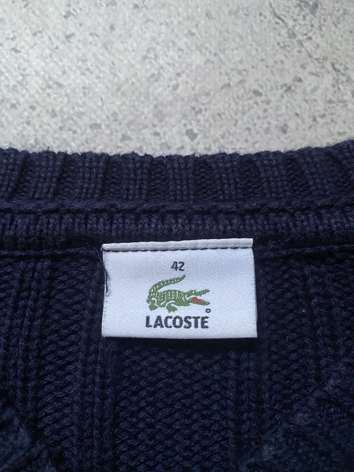 Lacoste Vintage Lacoste Sweater Size 42 Blue Pullover Knit V-Neck Size L / US 10 / IT 46 - 4 Thumbnail