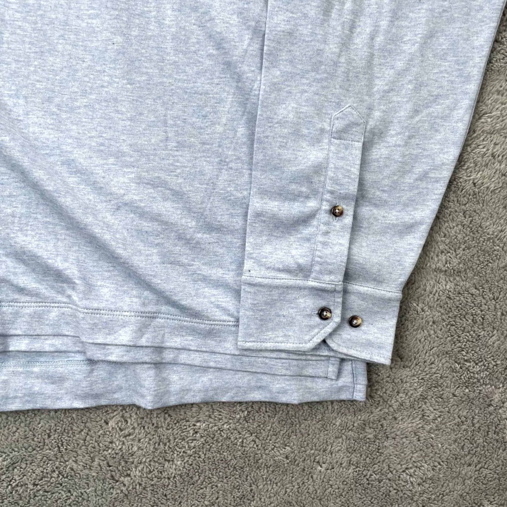 David Donahue David Donahue Shirt Mens 2XL Gray Cotton Button Up Regular Long Sleeve Collared Classic Dress Shirt Size 48R - 2 Thumbnail