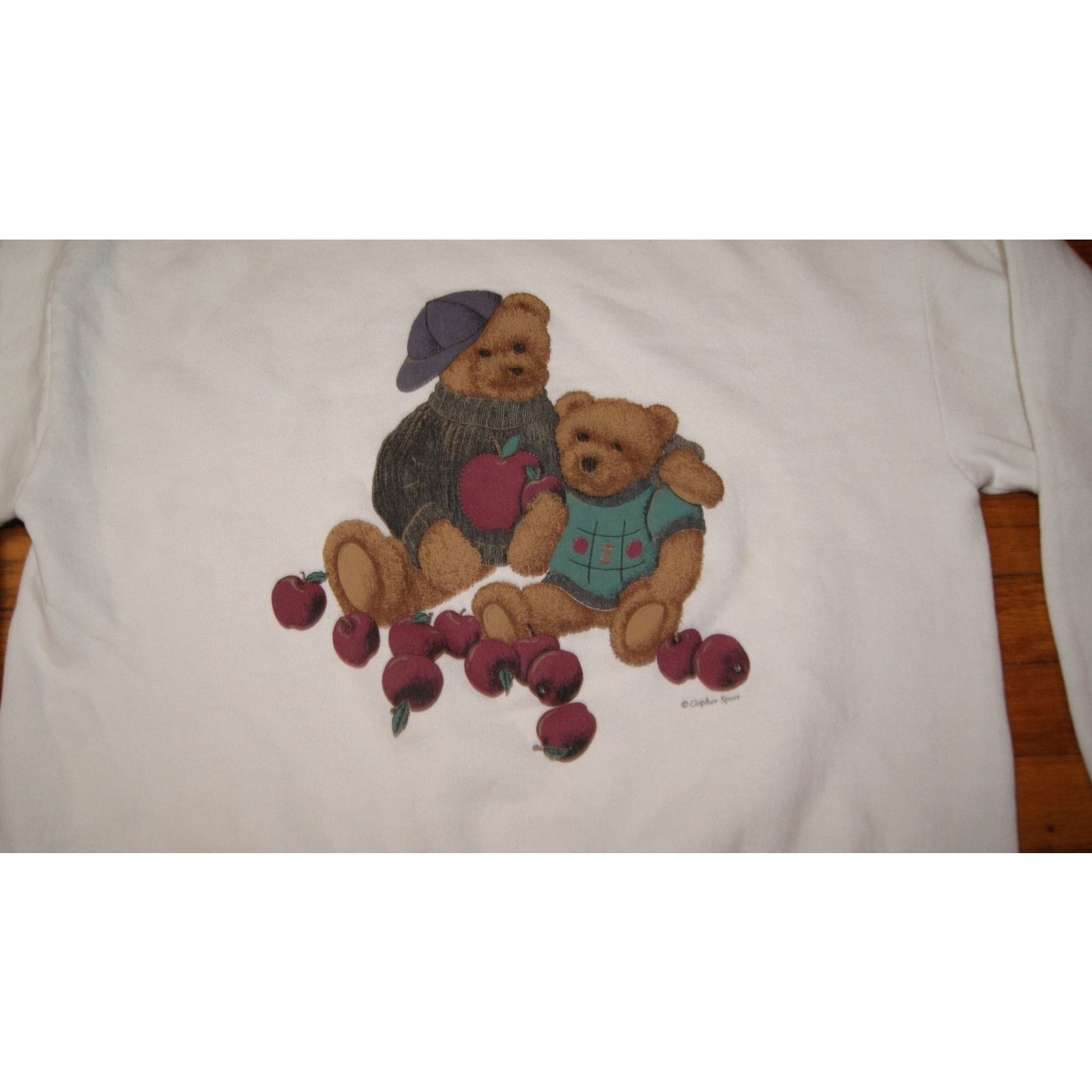 Vintage VTG Teddy Bears Apples Turtleneck Sweatshirt Gopher USA Size L / US 10 / IT 46 - 3 Thumbnail
