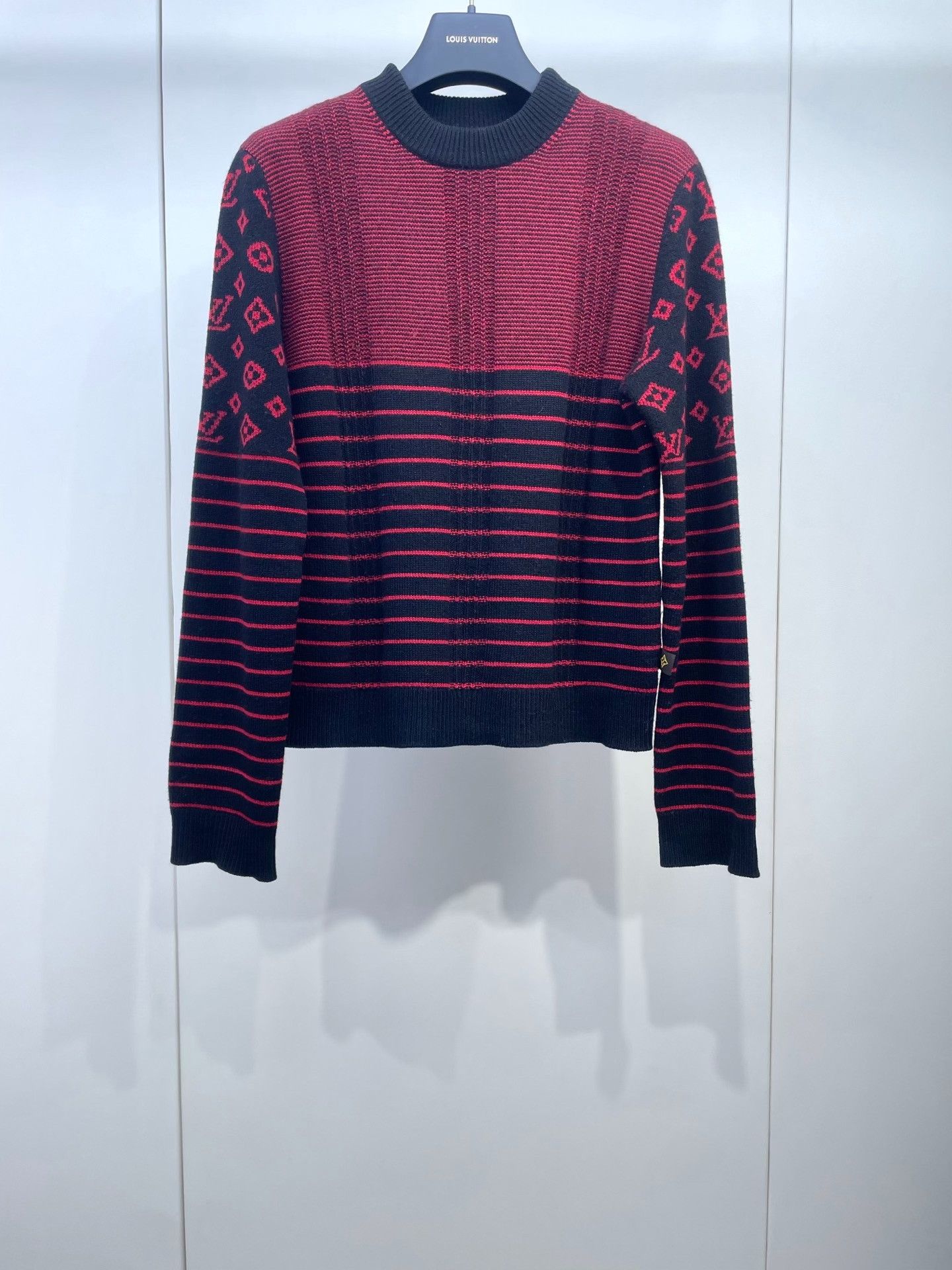 Louis Vuitton LV Red Black Stripe Monogram Sweater Size US M / EU 48-50 / 2 - 1 Thumbnail